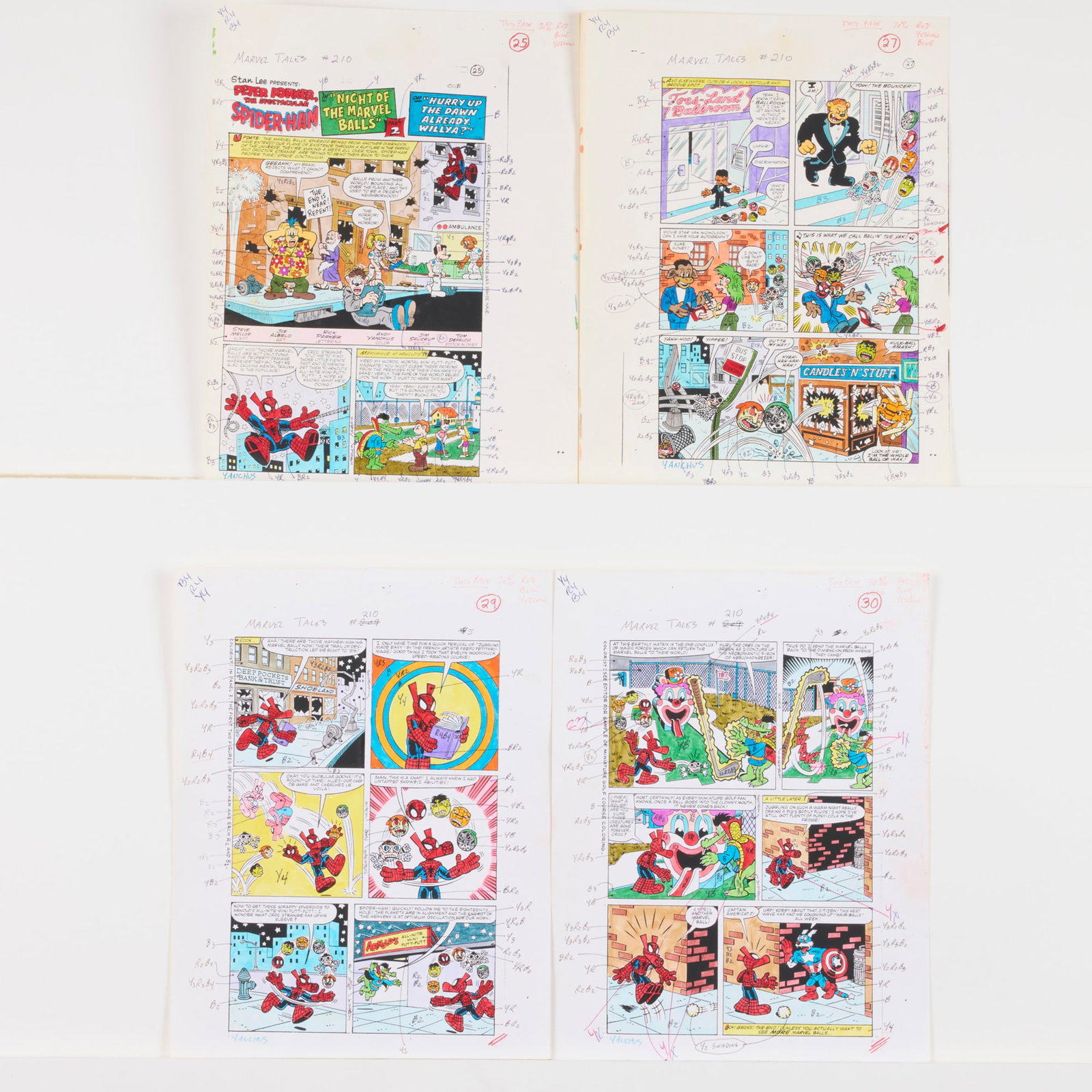 Andy Yanchus, Marvel Tales 'Spider-Ham' Color Guide Archive (Marvel Comics, 1988-1989) (1 of 3)