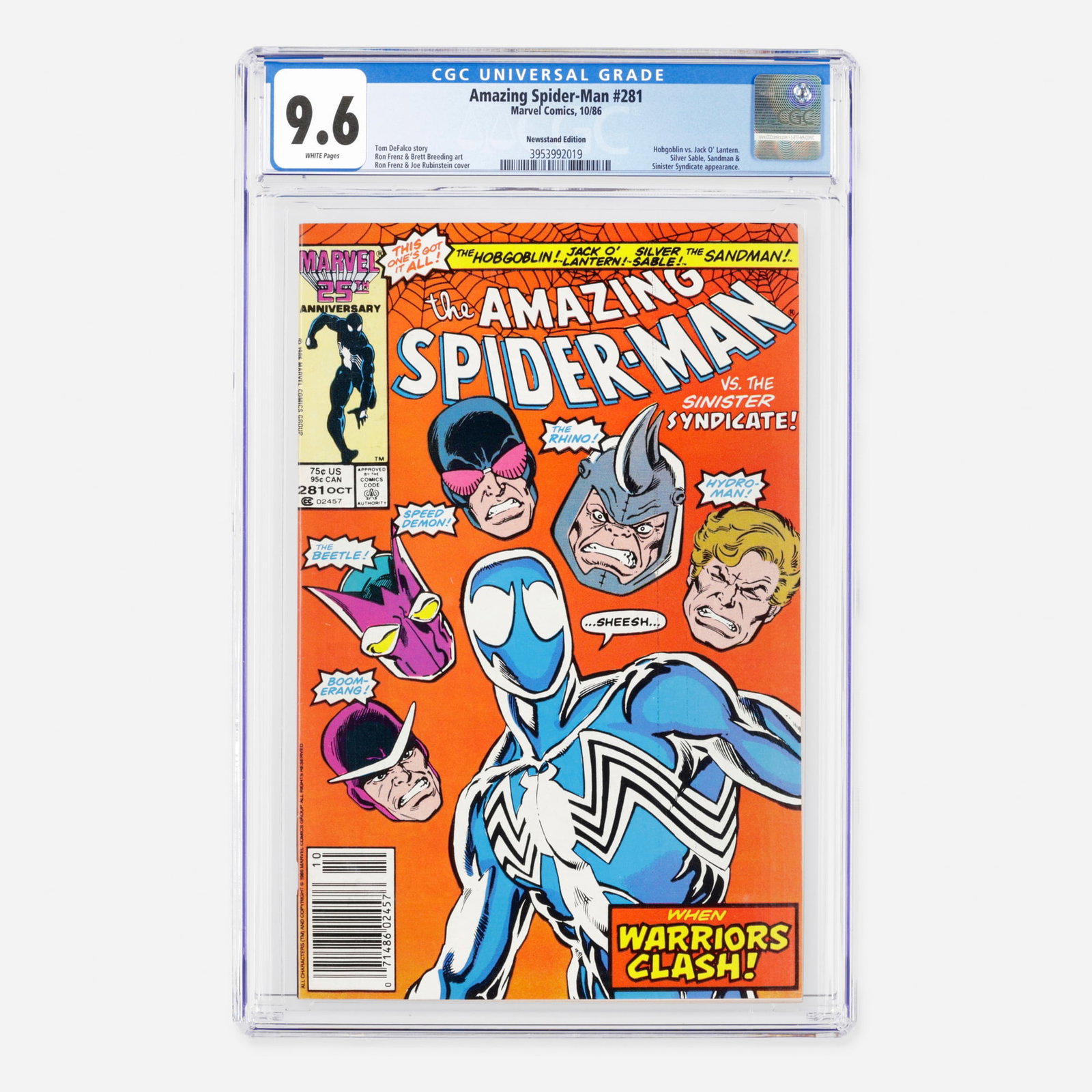 Marvel Comics Amazing Spider-Man #281 CGC 9.6 Newsstand (1 of 2)