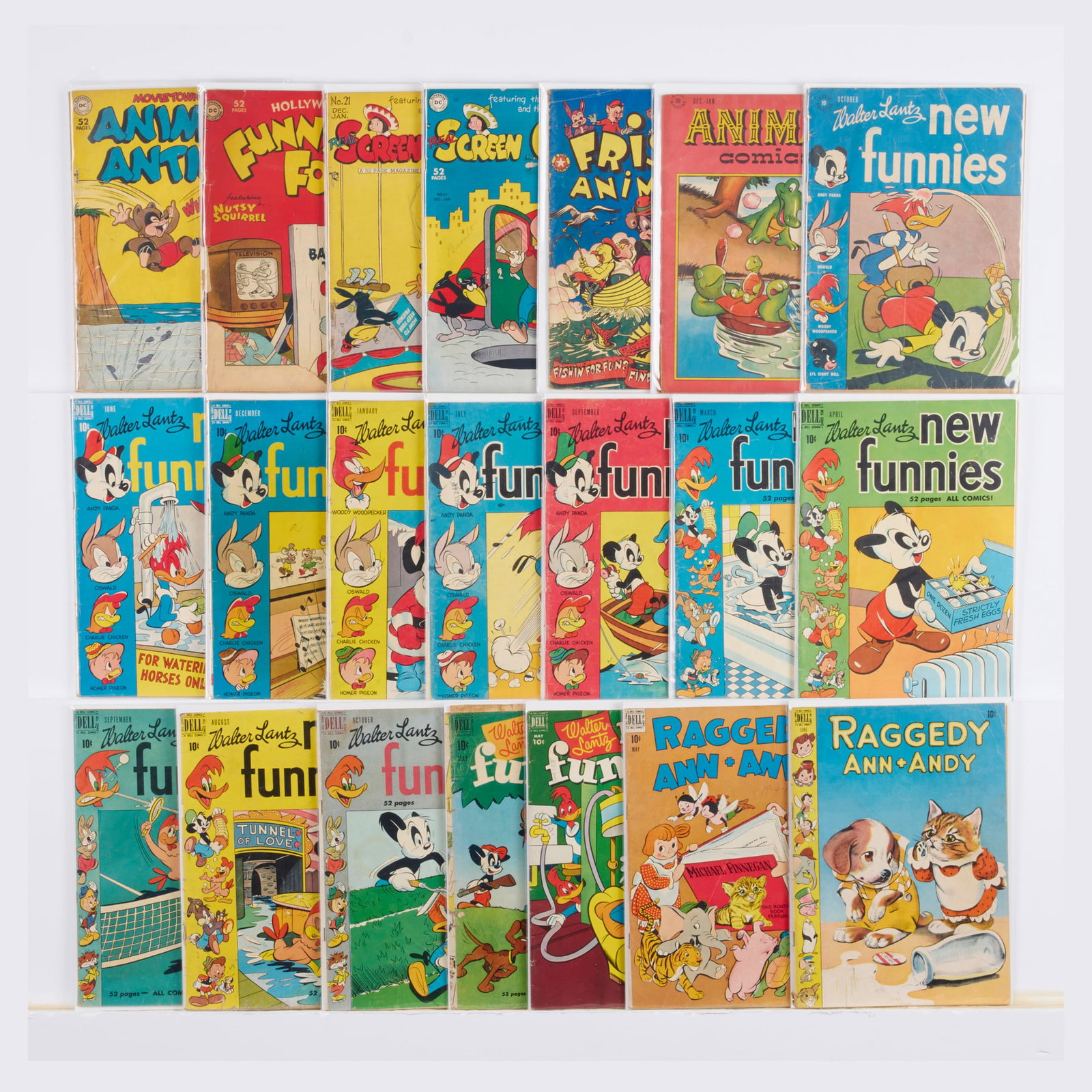 21 DC Comics and Dell Publishing Cartoon Animal Mixed Title Group: 21 DC Comics and Dell Publishing Cartoon Animal Mixed Title Group USA, 20th Century Group includes: DC Comics Animal Antics #23 (2.5-3.5); Funny Folks #22 (0.5 detached cove); Real Screen Comics #21,