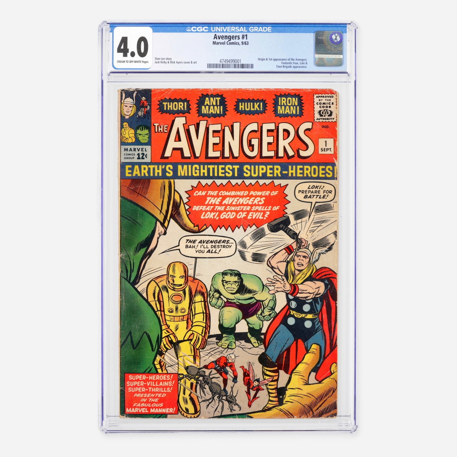 Marvel Comics Avengers #1 CGC 4.0 (1 of 2)