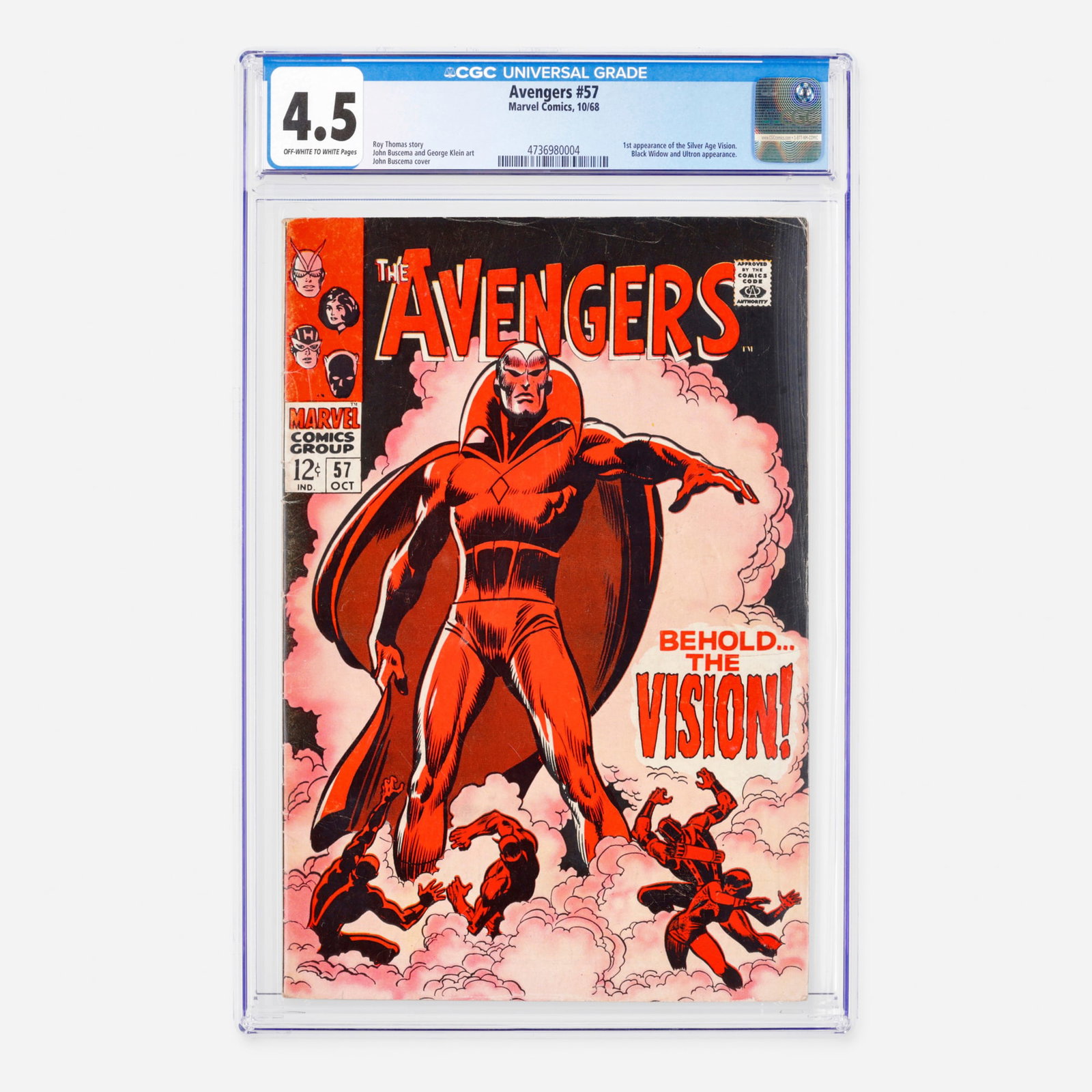 Marvel Comics Avengers #57 CGC 4.5 (1 of 2)