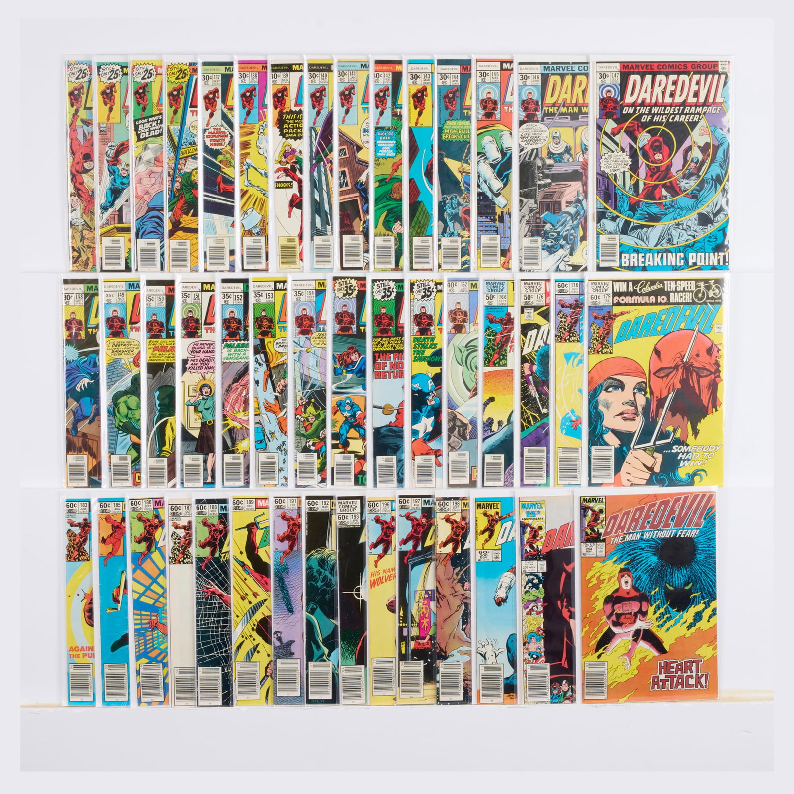 45 Marvel Comics Daredevil #133-#254 Group (1 of 2)
