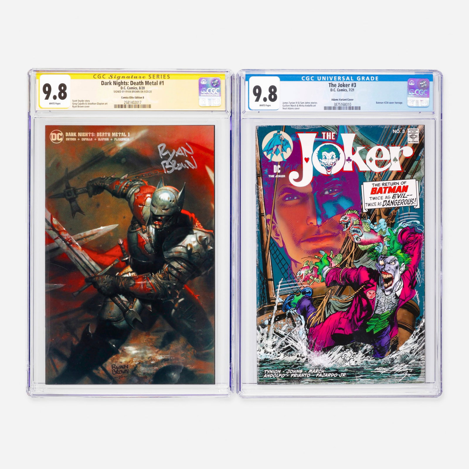 2 DC Comics Dark Nights: Death Metal #1 and The Joker #3 CGC 9.8 Group (1 of 2)