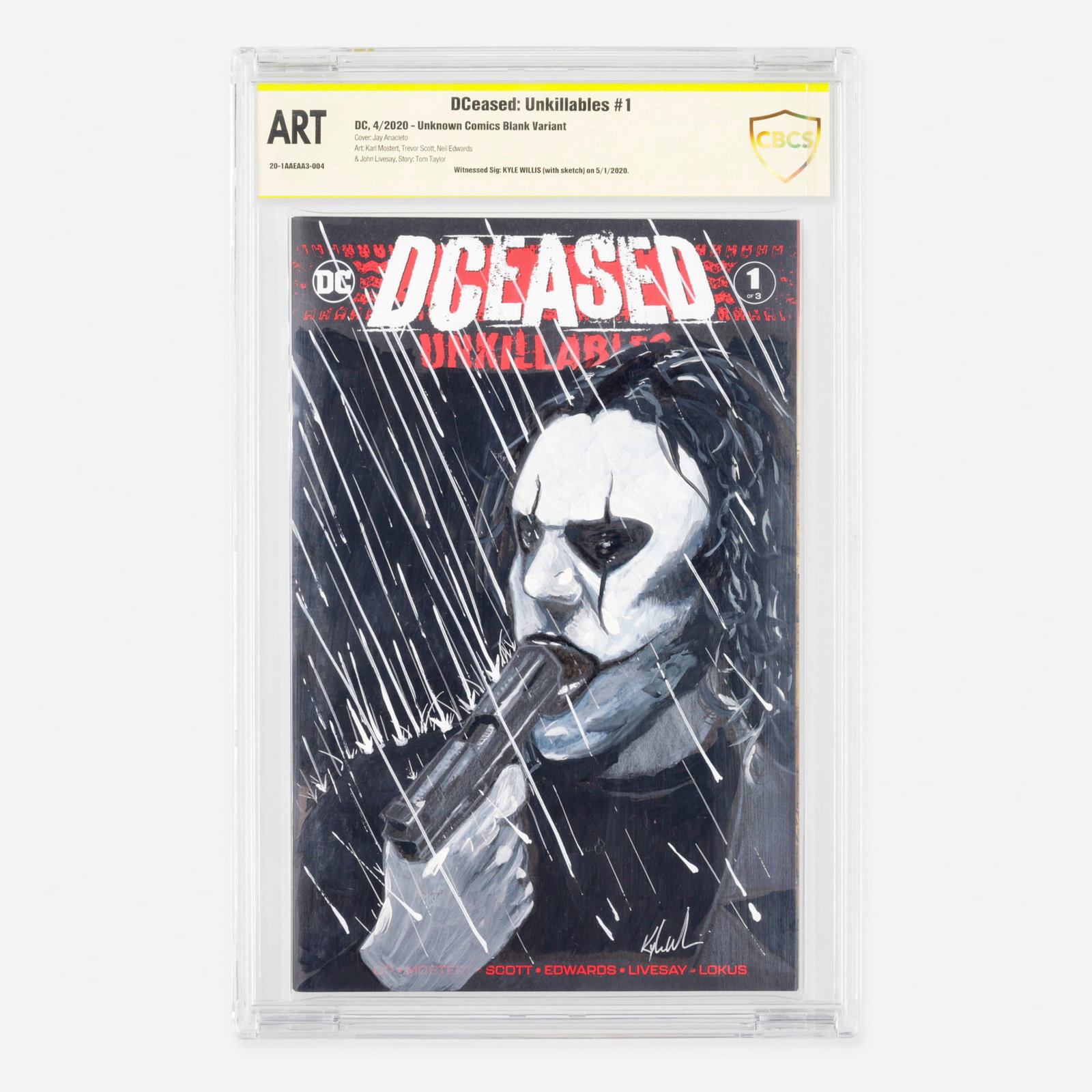 DC Comics DCeased: Unkillables #1 Unknown Comics Blank Variant CBCS OA Signed Kyle Willis: DC Comics DCeased: Unkillables #1 Unknown Comics Blank Variant CBCS OA Signed Kyle Willis USA, 2020 Belonging to the Modern Age, this Unknown Comics blank variant features an authentic signature by