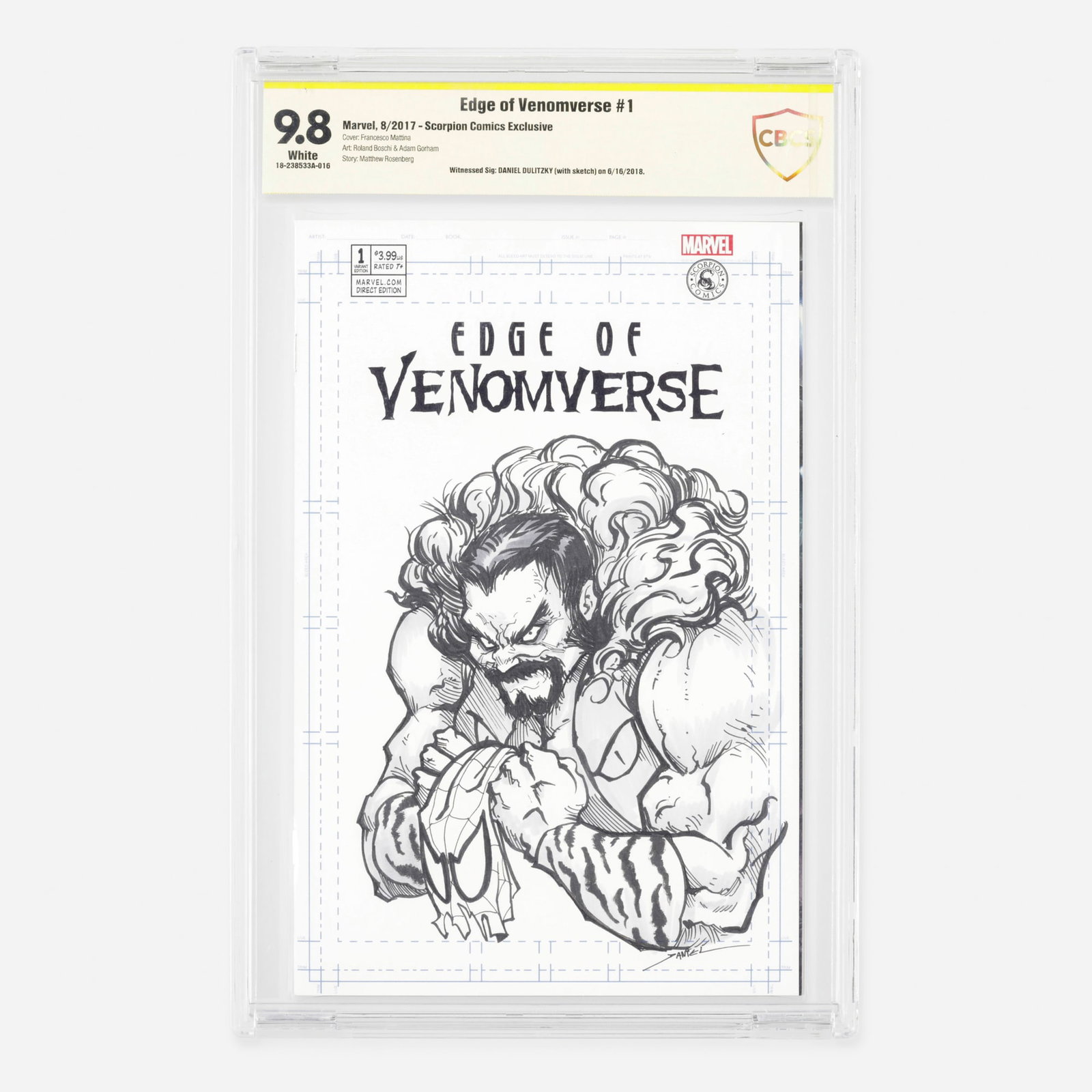Marvel Comics Edge of Venomverse #1 Scorpion Comics Exclusive CBCS 9.8 Signed Daniel Dulitzky (1 of 2)