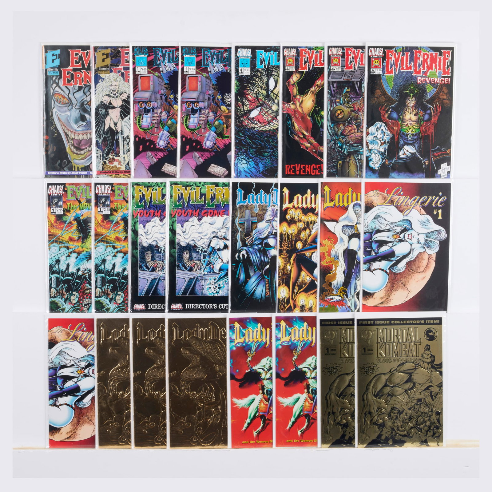 24 Eternity and Chaos Comics Evil Ernie and Lady Death Related Mixed Title Group (1 of 2)