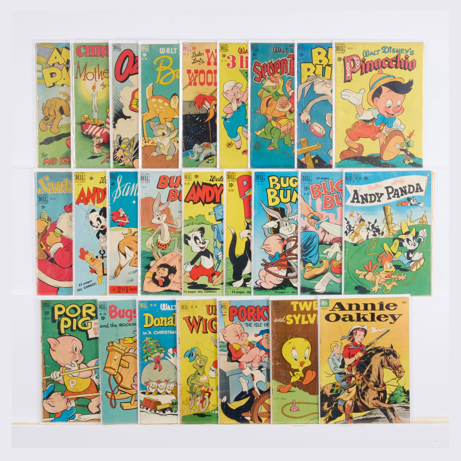25 Dell Publishing Four Color #85-#438 Group: 25 Dell Publishing Four Color #85-#438 Group USA, 20th Century Group includes: Dell Publishing Four Color #85, #172 (Grades range 1.5-2.0), #180 (3.5-4.5), #186 (2.0-3.0), #188, #218, #227 (Grades ra