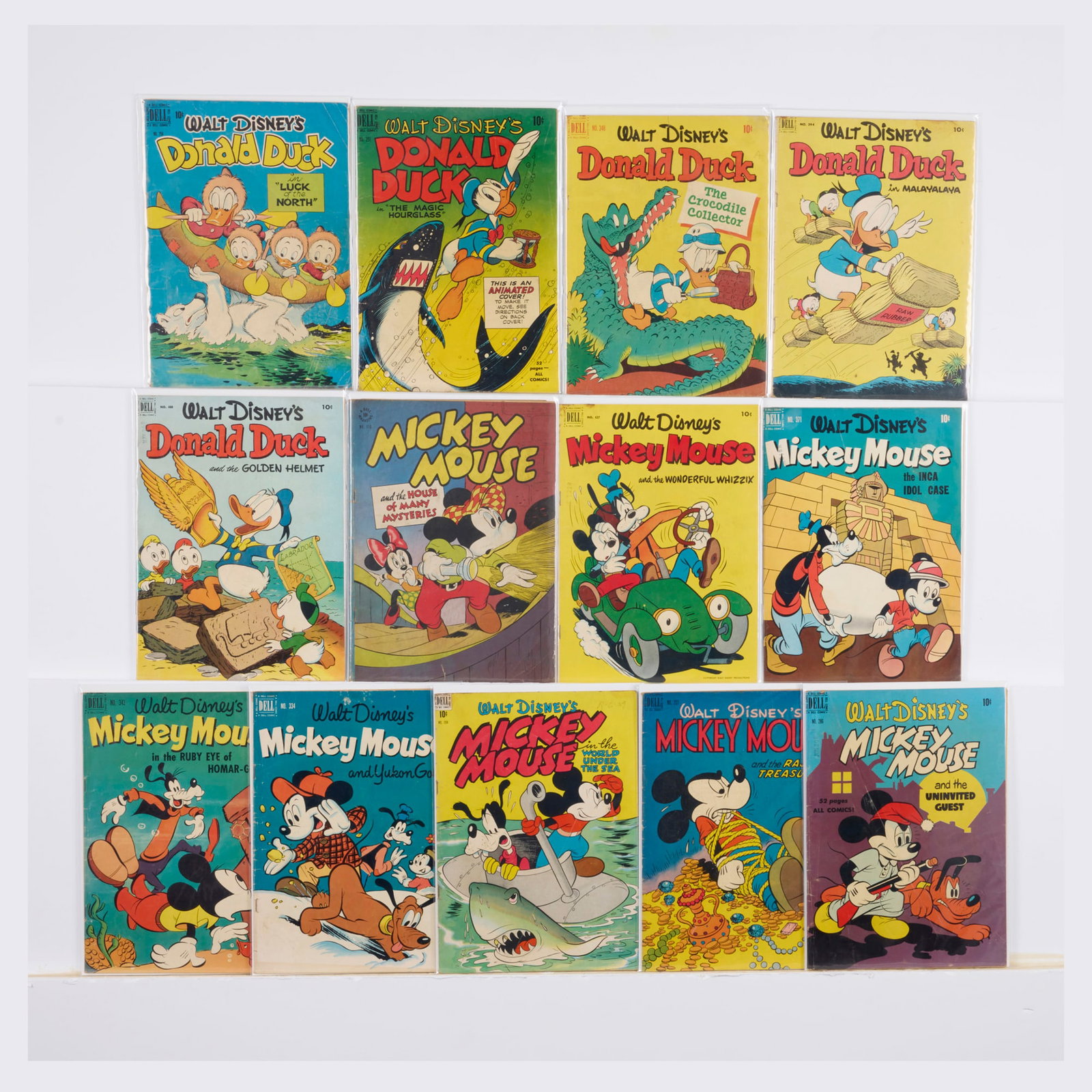 13 Dell Publishing Four Color #256-#427 Donald Duck and Mickey Mouse Group (1 of 2)