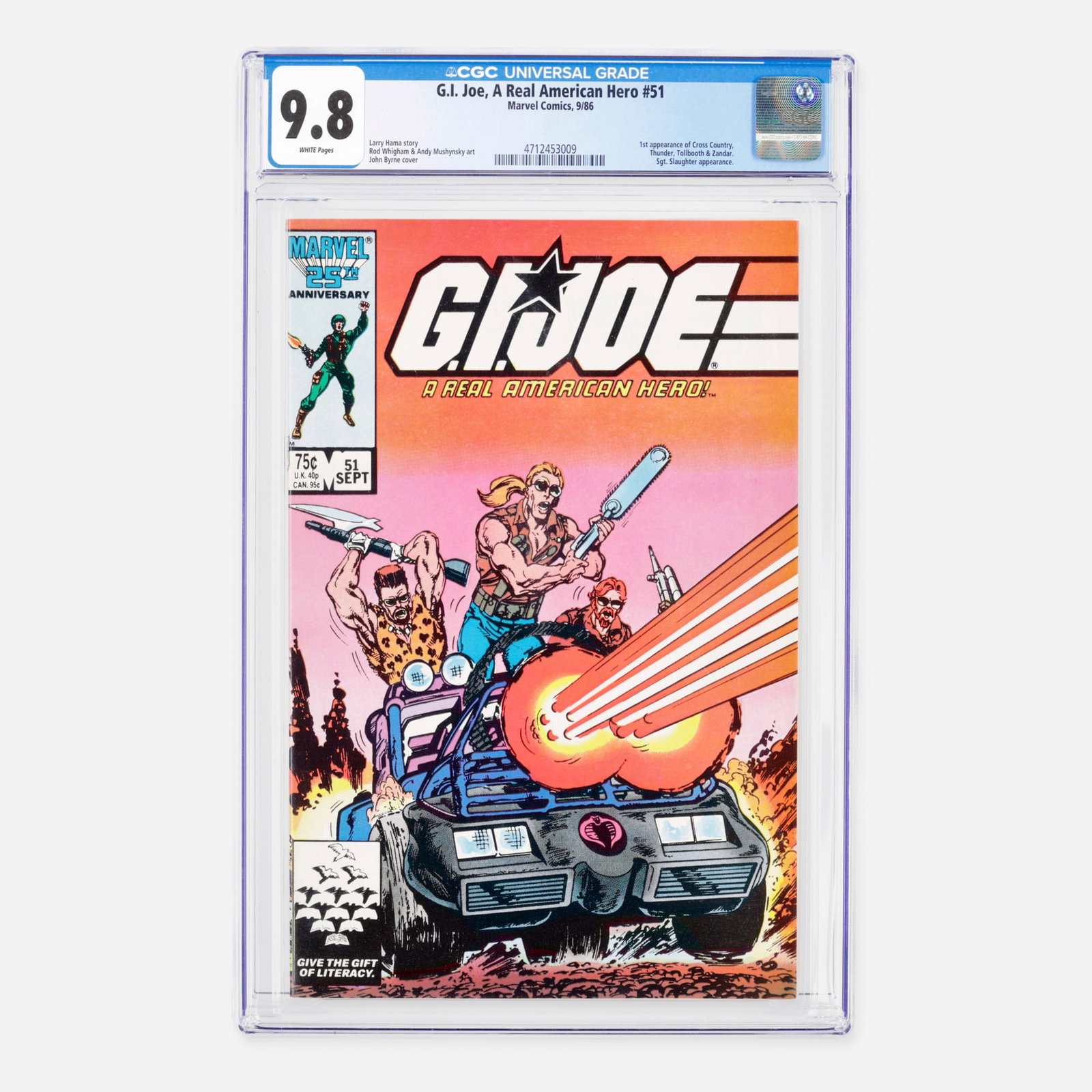 Marvel Comics G.I. Joe, A Real American Hero #51 CGC 9.8 (1 of 2)