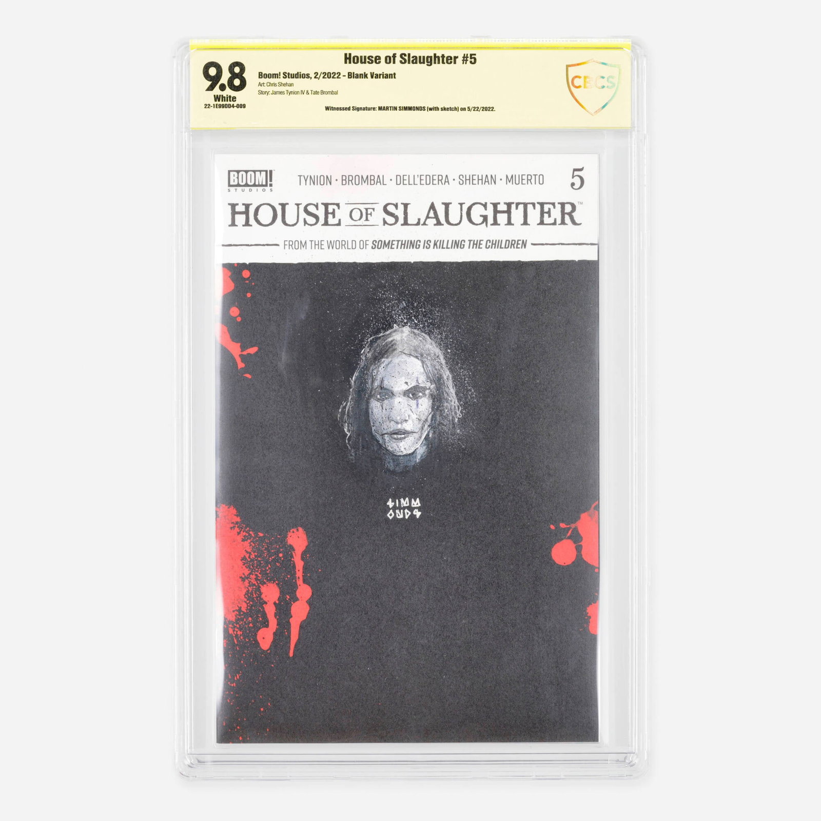 Boom! Studios House of Slaughter #5 Blank Variant CBCS 9.8 Martin Simmonds (1 of 2)