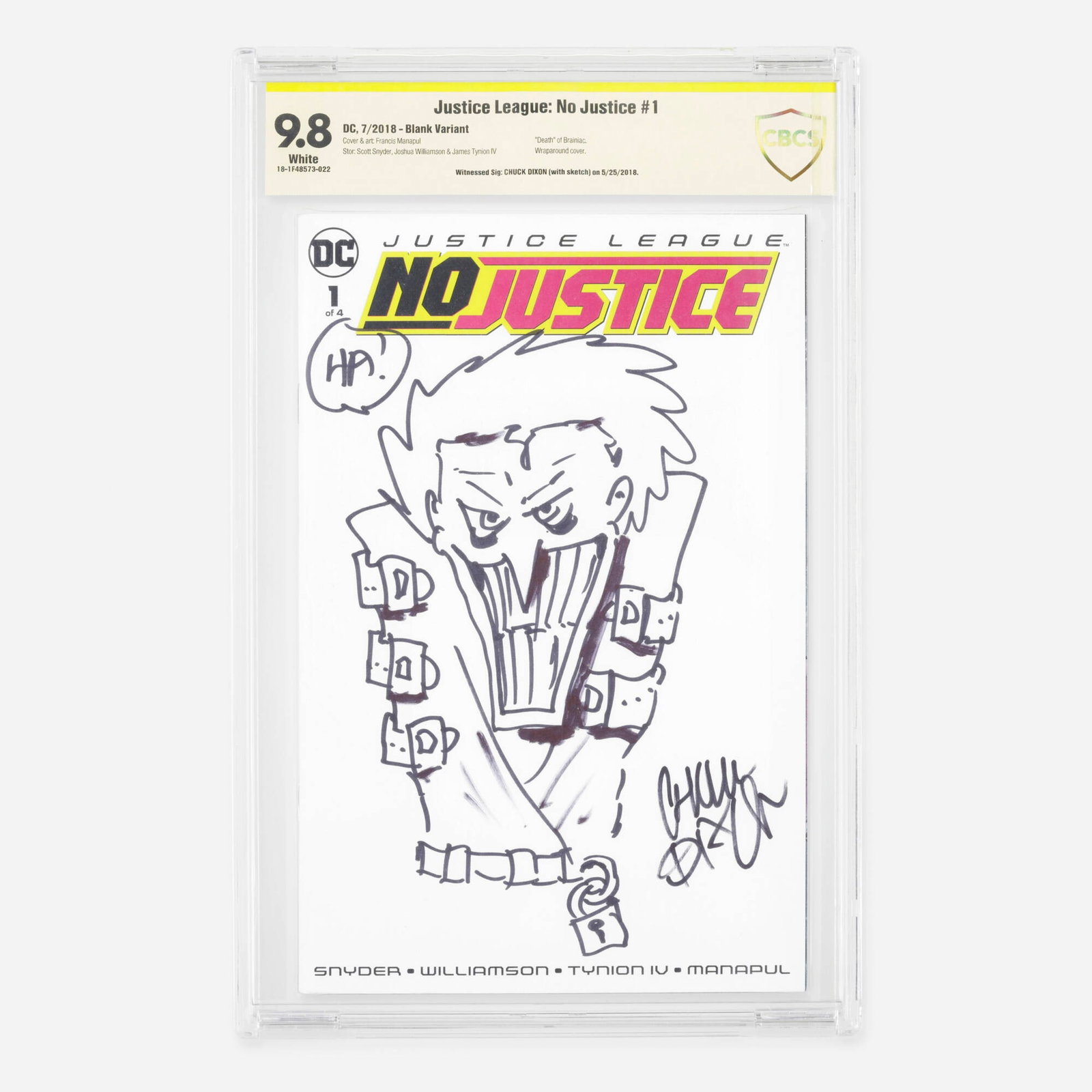 DC Comics Justice League: No Justice #1 CBCS 9.8 Signed Chuck Dixon (1 of 2)
