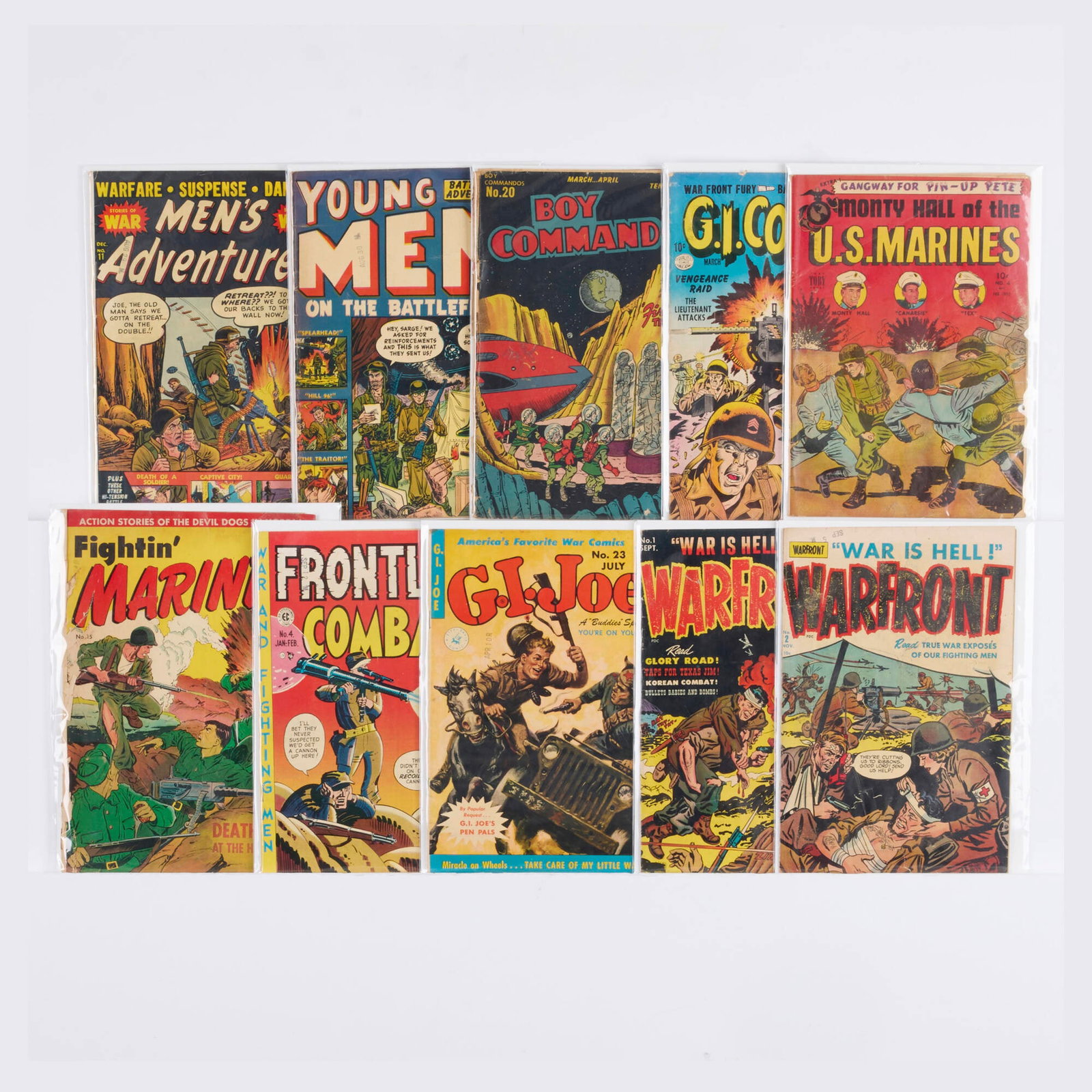 10 Golden Age Mixed Publisher War Related Mixed Title Group (1 of 2)