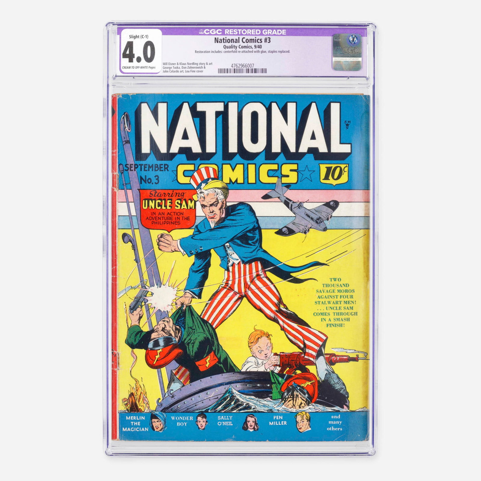 Quality Comics National Comics #3 CGC 4.0 C-1 (1 of 2)