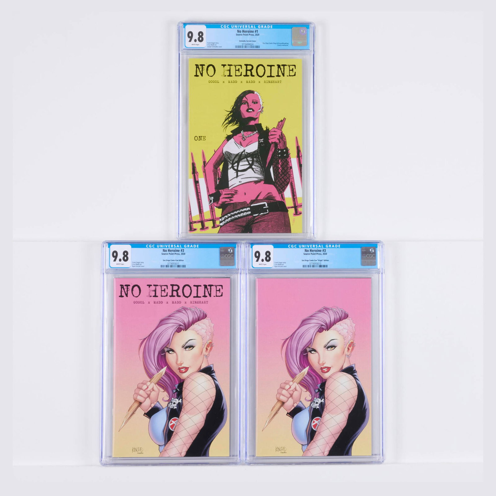 3 Source Point Press No Heroine #1 and #3 CGC 9.8 Group (1 of 2)