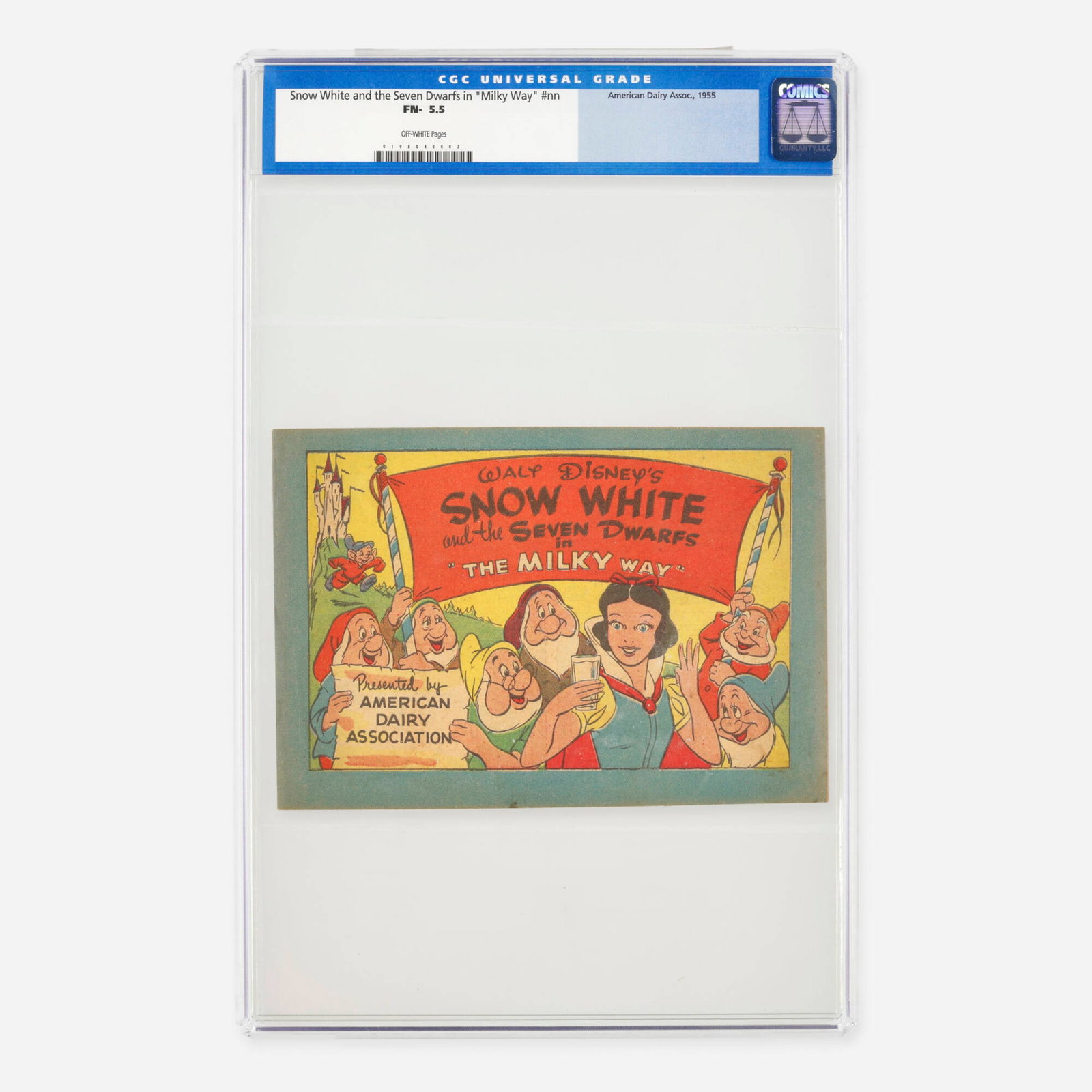 American Dairy Assoc. Snow White and the Seven Dwarfs in "Milky Way" #nn CGC 5.5: American Dairy Assoc. Snow White and the Seven Dwarfs in "Milky Way" #nn CGC 5.5 USA, 1955 Belonging to the Golden Age, this promotional book features a delightful adaptation tying into the classic