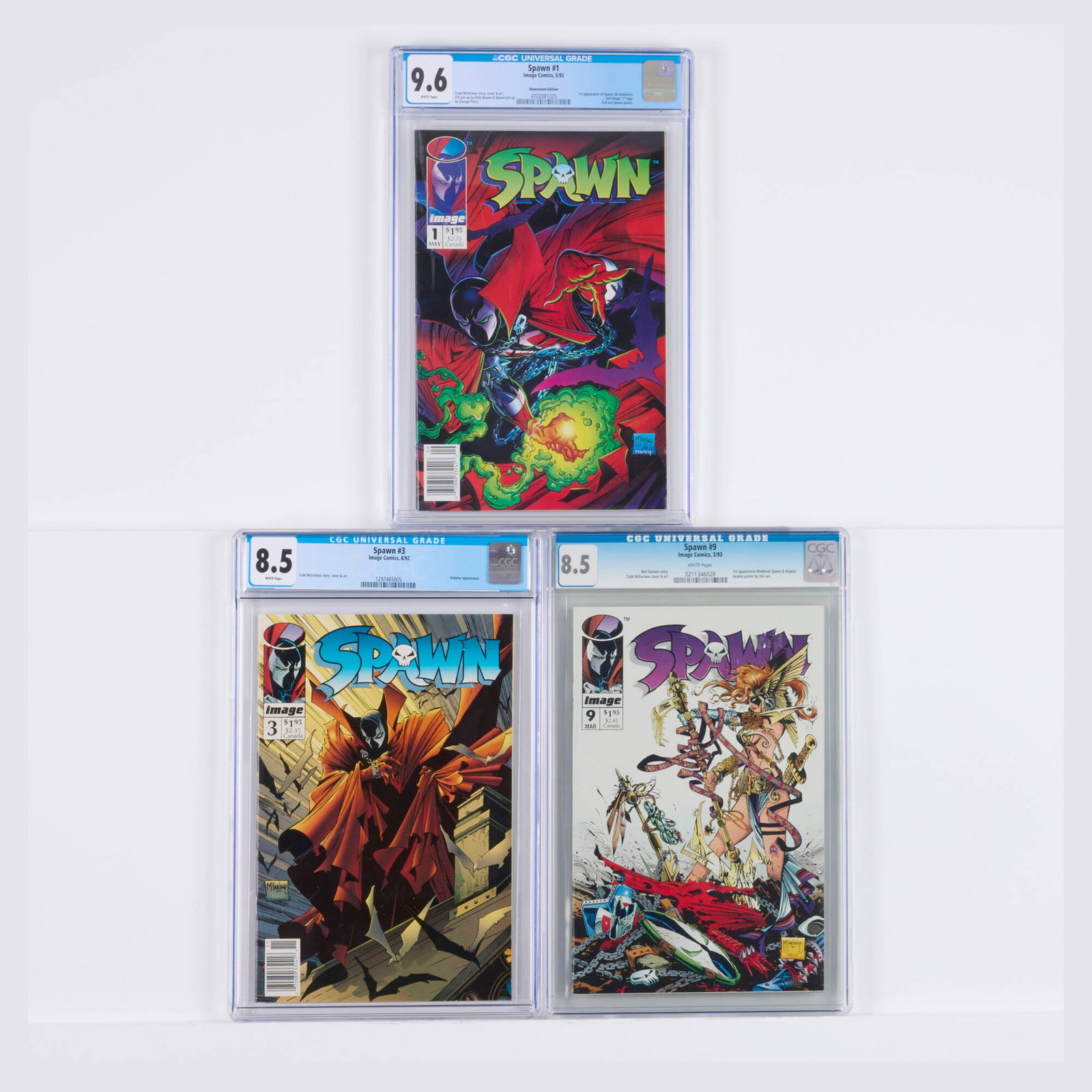 3 Image Comics Spawn #1, #3 and #9 CGC Group (1 of 2)