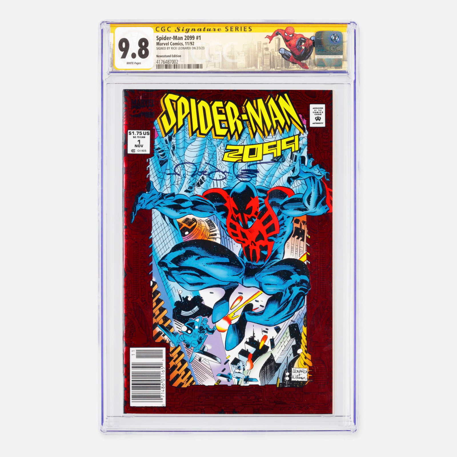 Marvel Comics Spider-Man 2099 #1 CGC 9.8 Newsstand Signature Series Rick Leonardi (1 of 2)