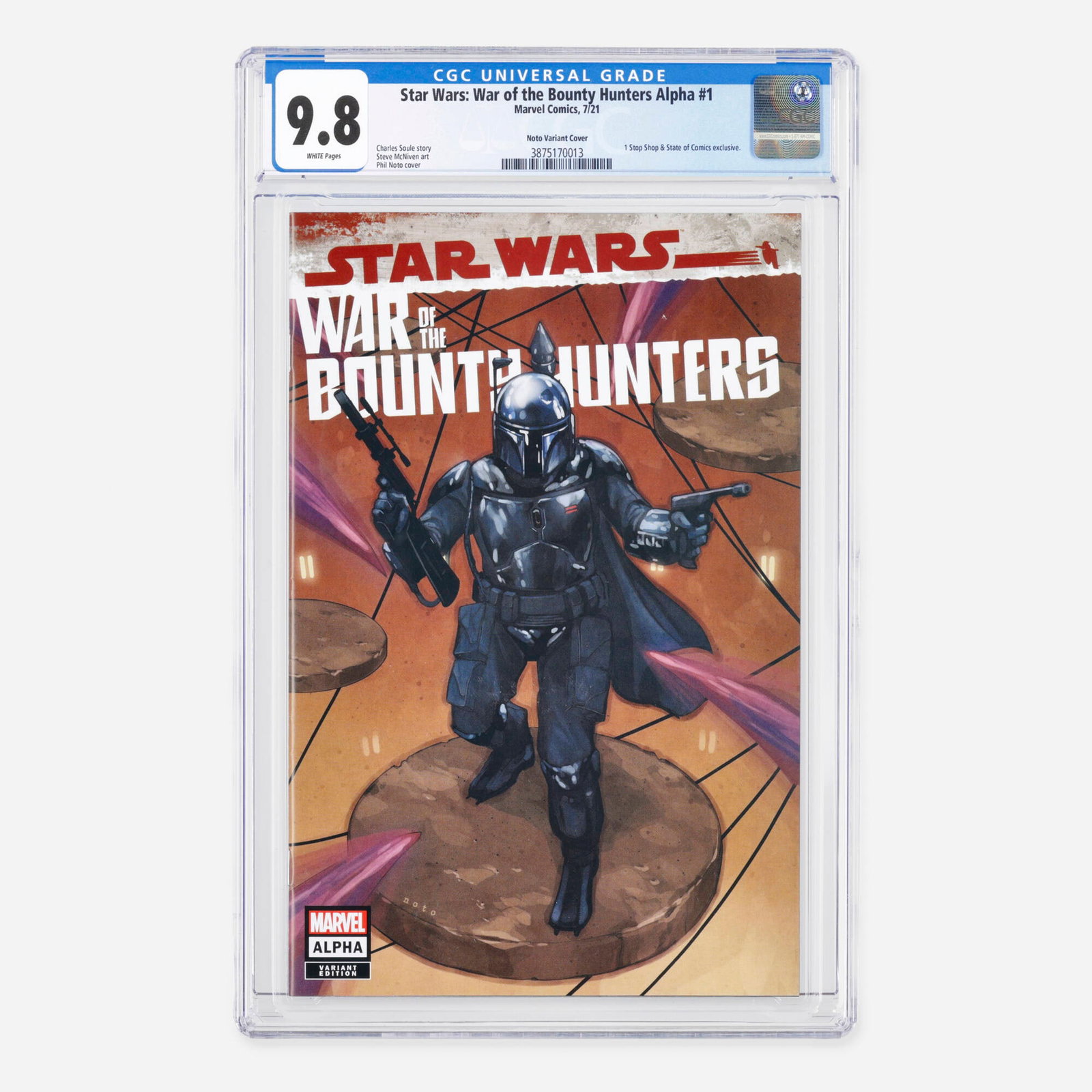 Marvel Comics Star Wars: War of the Bounty Hunters Alpha #1 CGC 9.8 Noto Variant Cover (1 of 2)