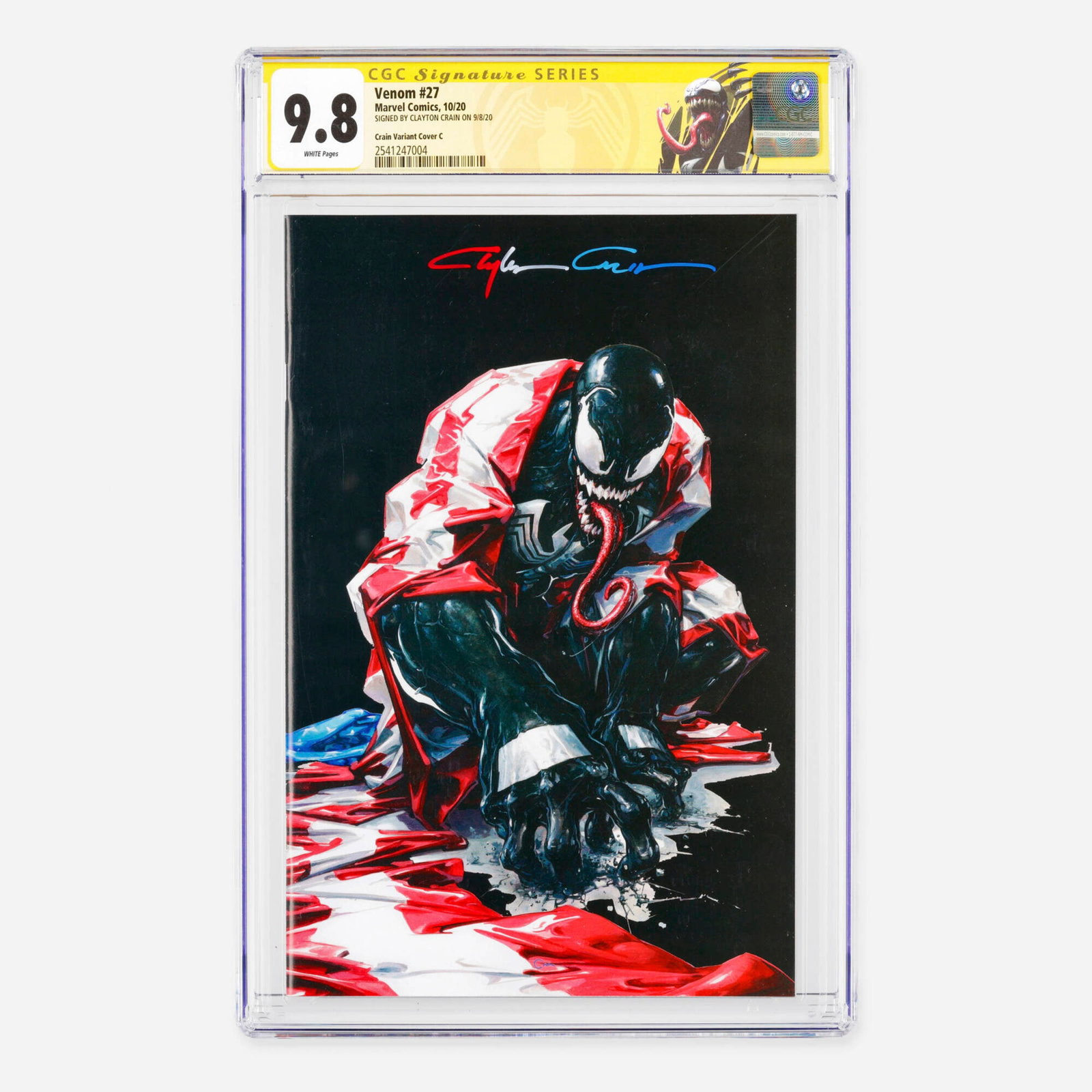 Marvel Comics Venom #27 CGC 9.8 Crain Variant Cover C Signature Series Clayton Crain (1 of 2)