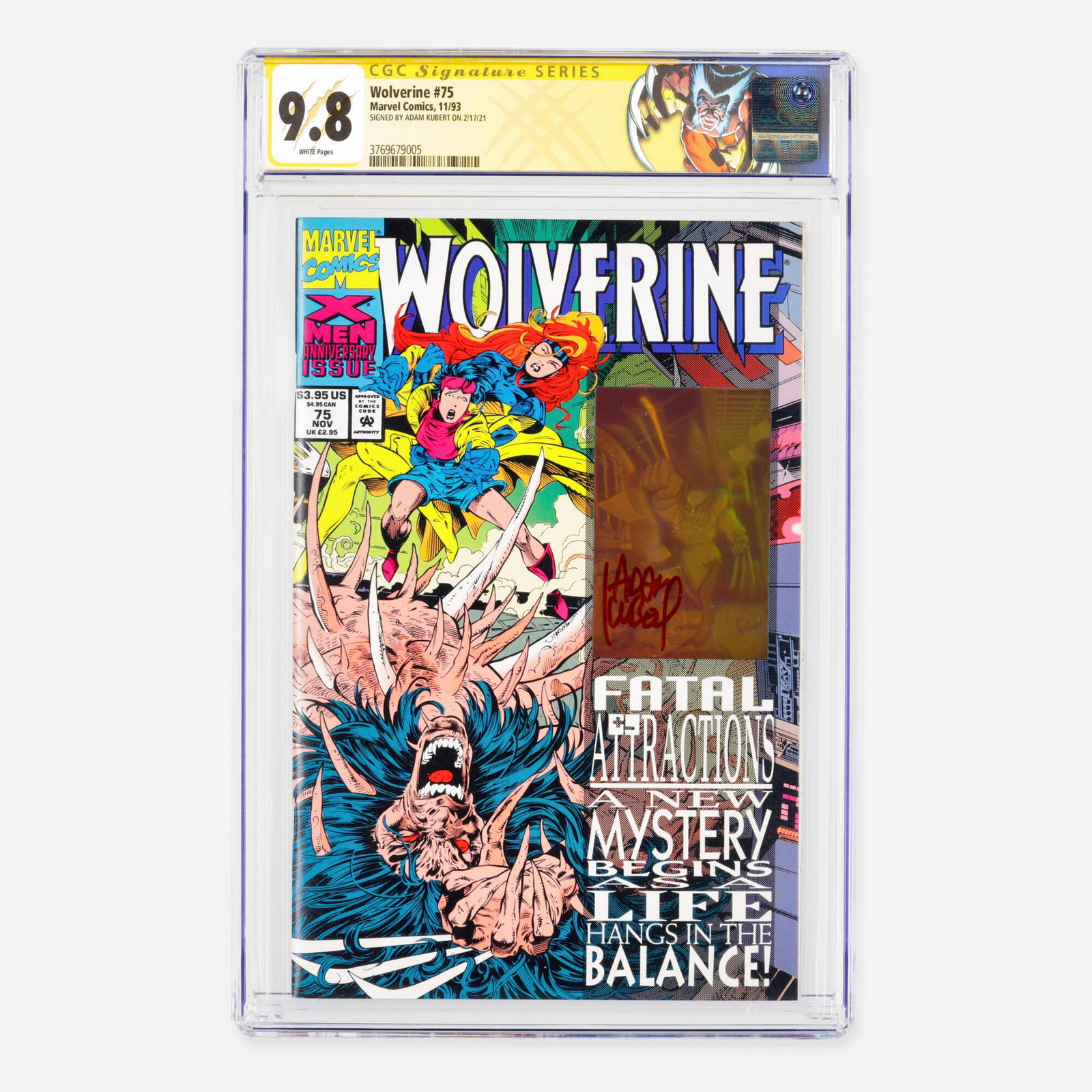 Marvel Comics Wolverine #75 CGC 9.8 Signature Series Adam Kubert (1 of 2)
