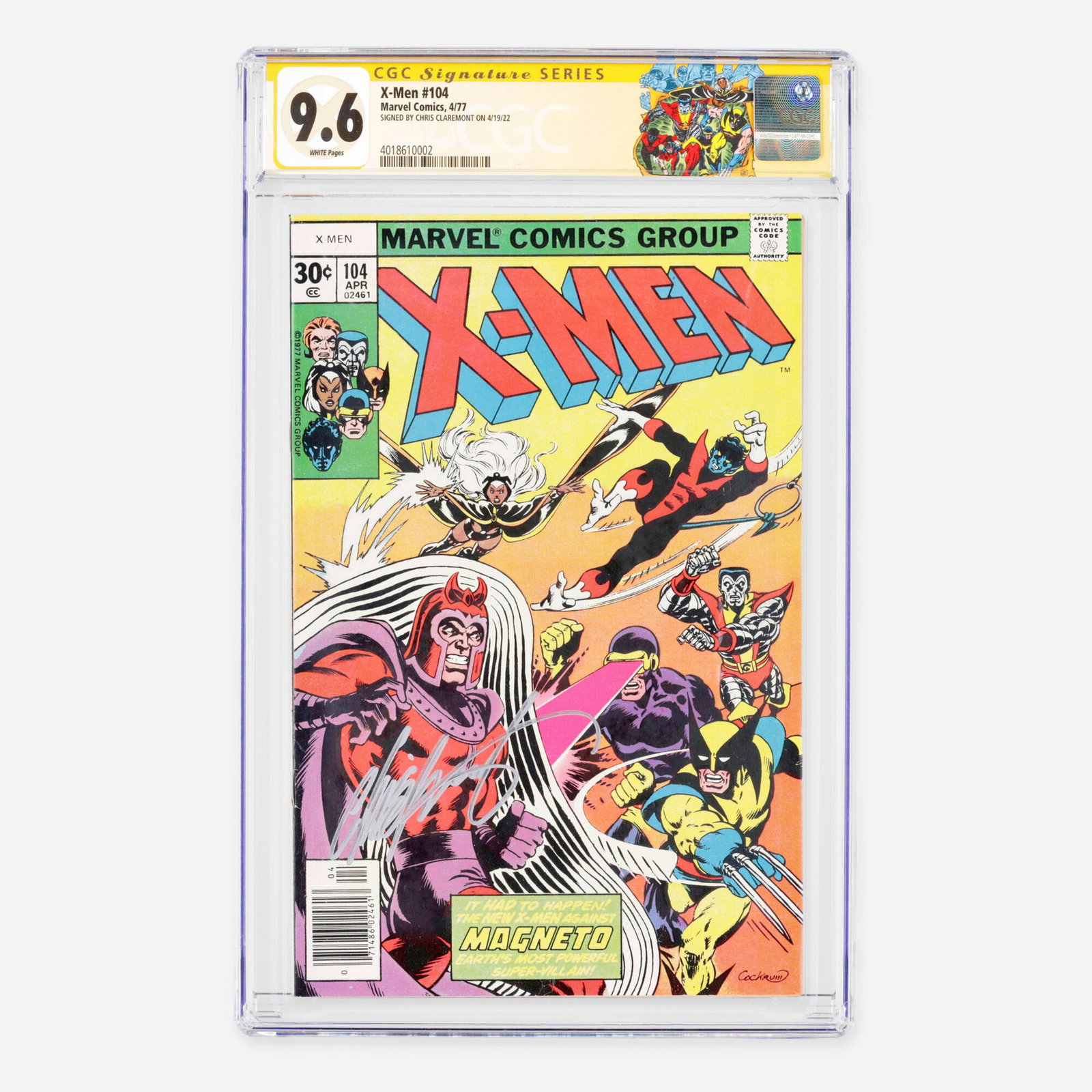 Marvel Comics X-Men #104 CGC 9.6 Signature Series Chris Claremont (1 of 2)
