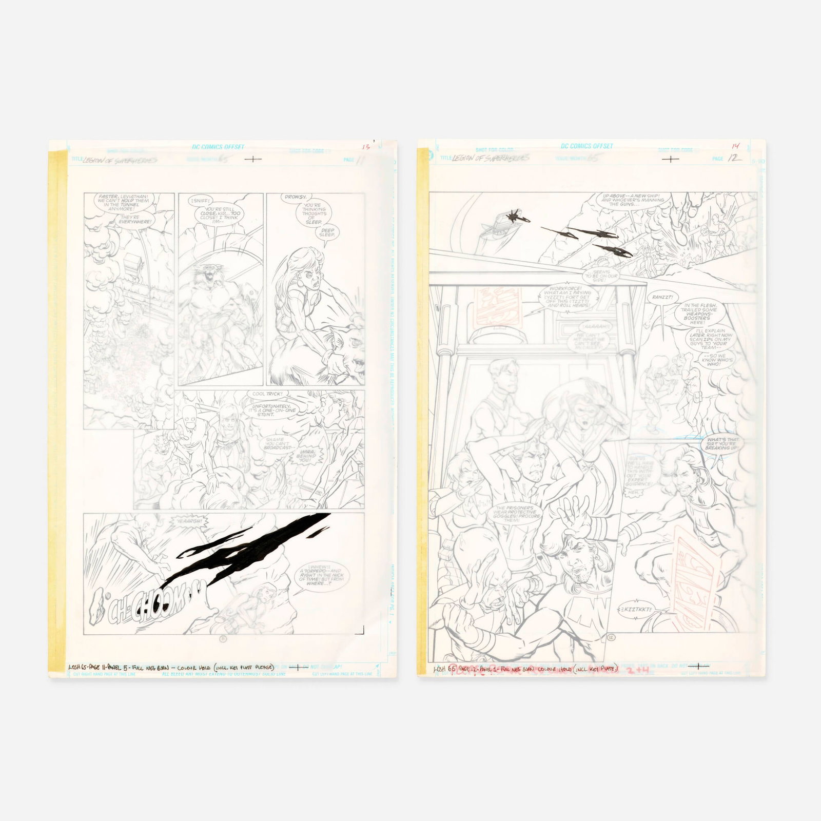 Lee Moder and Ron Boyd, Legion of Super-Heroes #65 Story Pages 11 and 12 (1 of 2)