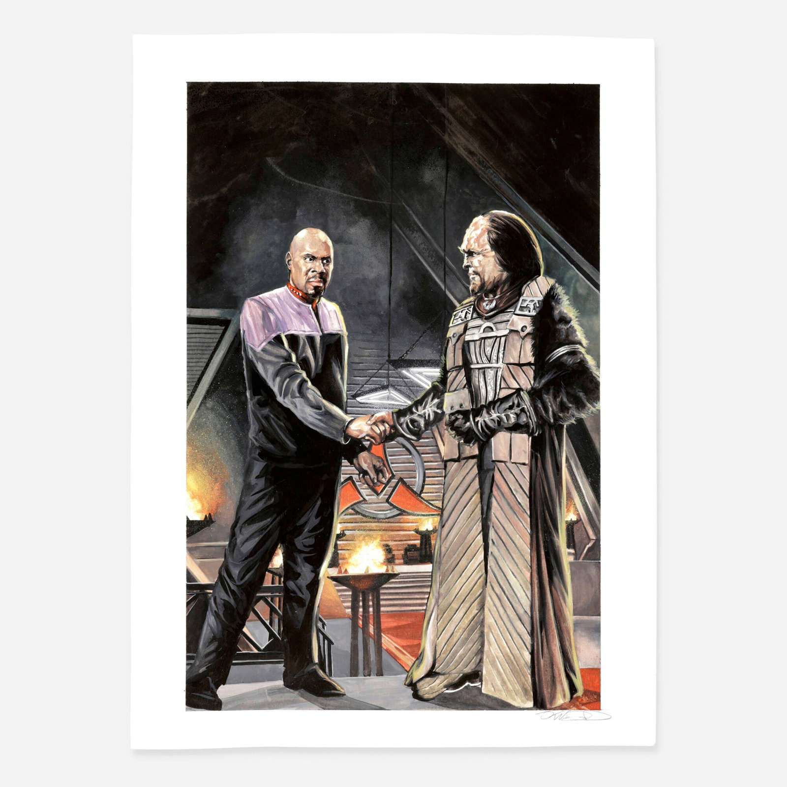 J.K. Woodward, Star Trek #2 Variant Cover Original Art (IDW, 2022): J.K. Woodward Star Trek #2 Variant Cover Original Art (IDW, 2022) pencil, ink, and watercolor on Bristol board 24 h x 18 w in (61 x 46 cm) This original variant cover features atmospheric painted artw