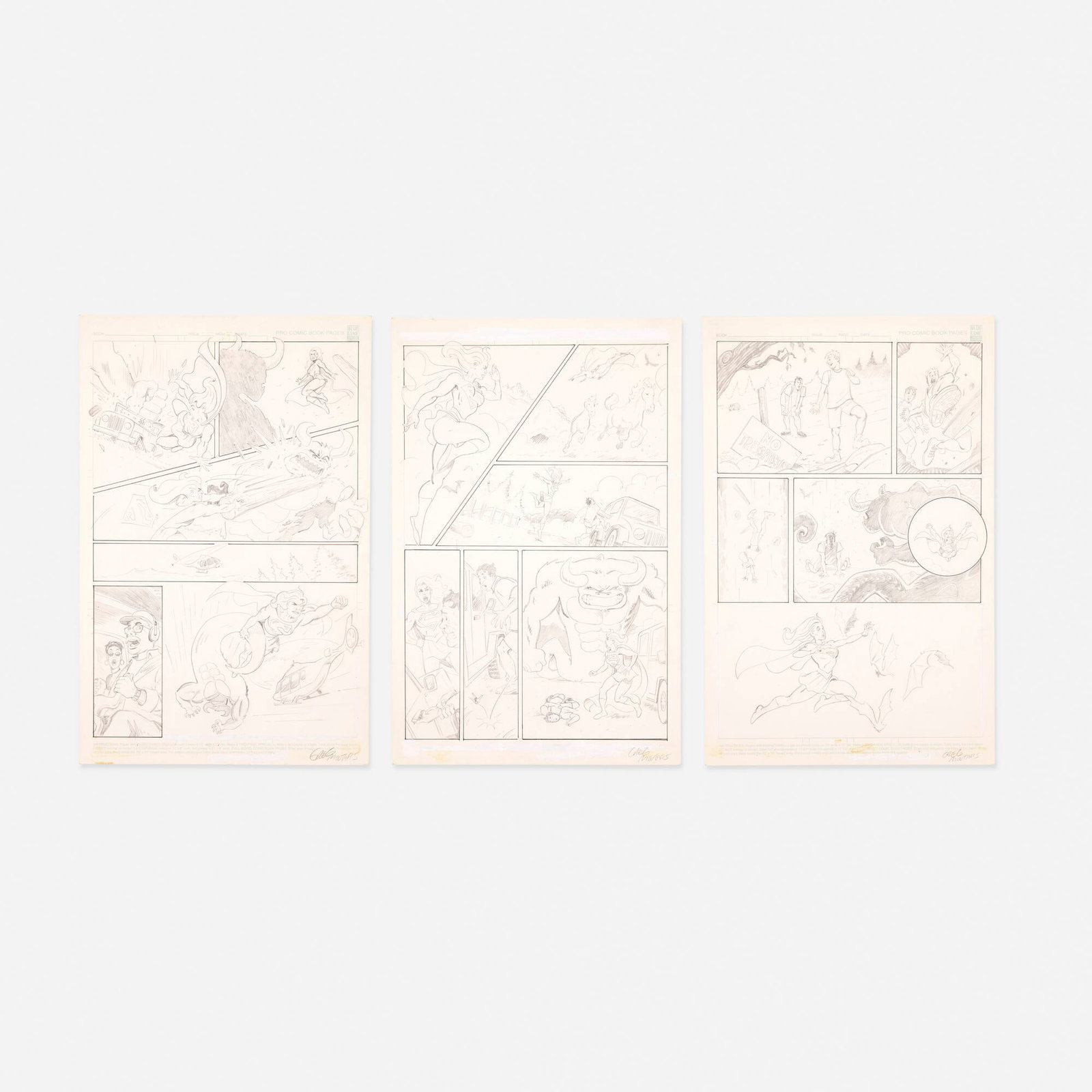 Greg Moutafis, Group of 3 Supergirl Try-Out Pages Original Art (DC Comics) (1 of 1)
