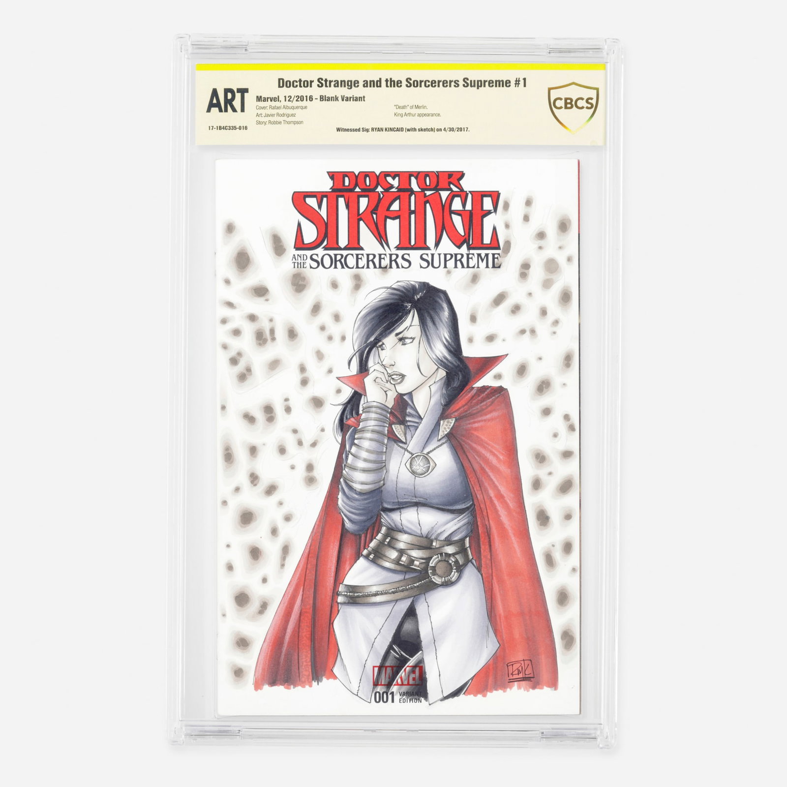 Marvel Comics Doctor Strange and the Sorcerers Supreme #1 CBCS ART Blank Variant Signed Ryan Kincaid: Marvel Comics Doctor Strange and the Sorcerers Supreme #1 CBCS ART Blank Variant Signed Ryan Kincaid USA, 2016 This Modern Age issue features the first appearances of Nina the Conjuror, alongside the 