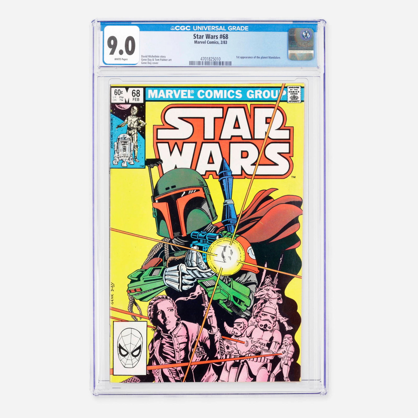 Marvel Comics Star Wars #68 CGC 9.0: Marvel Comics Star Wars #68 CGC 9.0 USA, 1983 This monumental Bronze Age issue features the historic first appearance of the planet Mandalore, forever altering Star Wars lore. Written by David Micheli