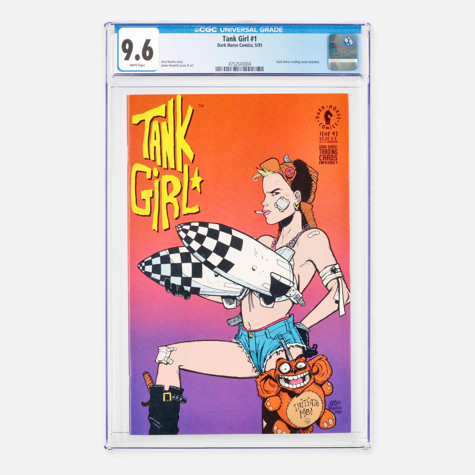 Dark Horse Comics Tank Girl #1 CGC 9.6: Dark Horse Comics Tank Girl #1 CGC 9.6 USA, 1991 This Modern Age debut issue from Dark Horse Comics includes the original insert trading cards. Written by Alan Martin, with distinctive cover and inter