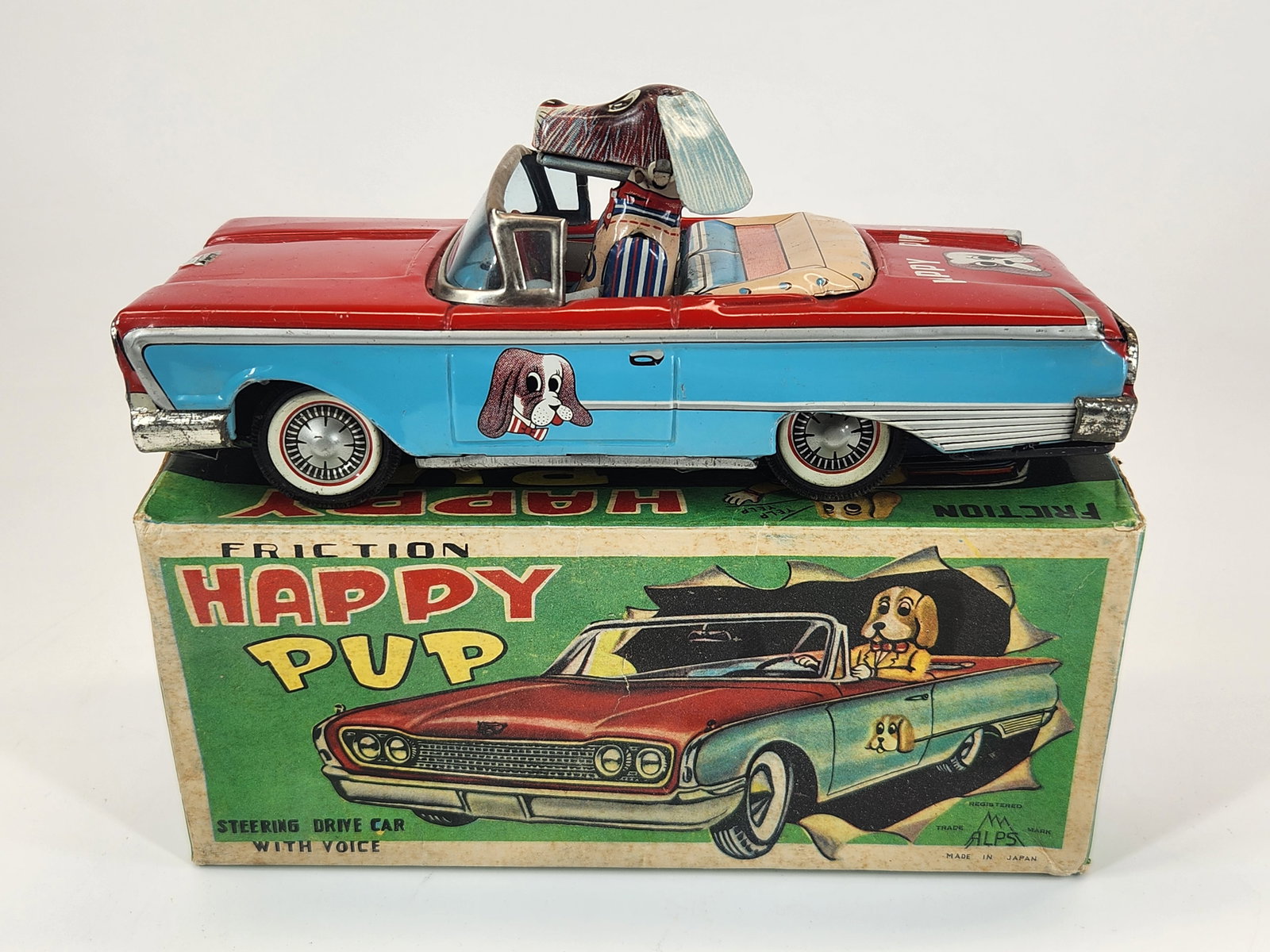 ALPS JAPAN TIN FRICTION HAPPY PUP CAR W/ BOX (1 of 5)