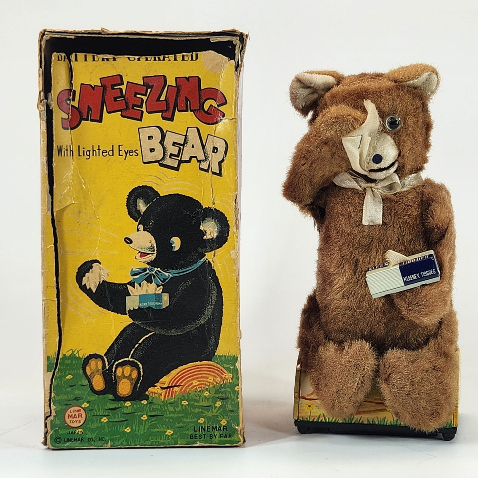 LINE MAR BATTERY OP SNEEZING BEAR W/ BOX (1 of 3)