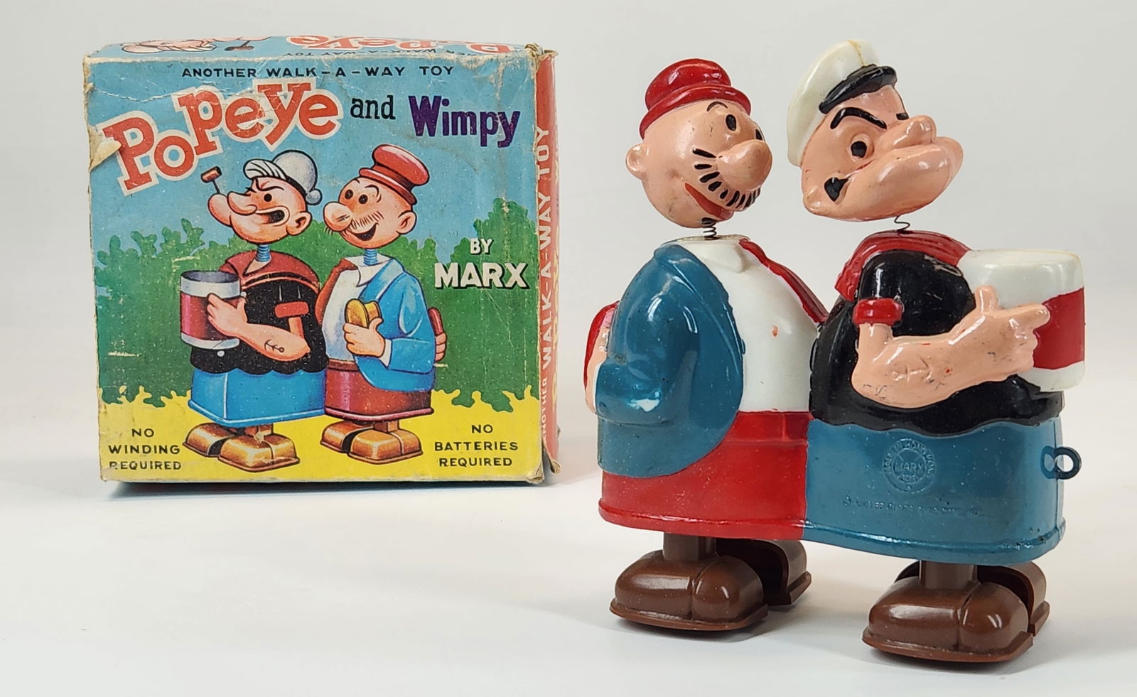 MARX PLASTIC POPEYE & WIMPY RAMP WALKER W/ BOX (1 of 6)