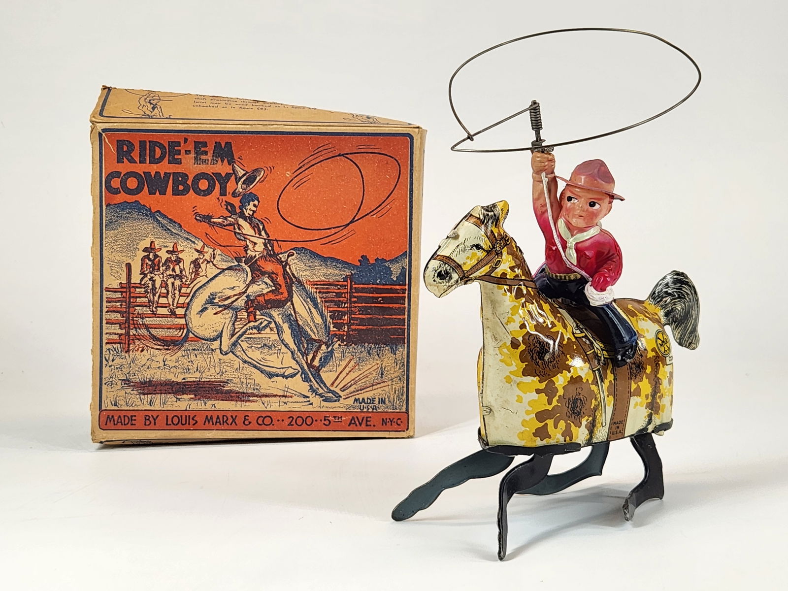 MARX TIN & CELLULOID WIND UP RIDE EM COWBOY (1 of 5)