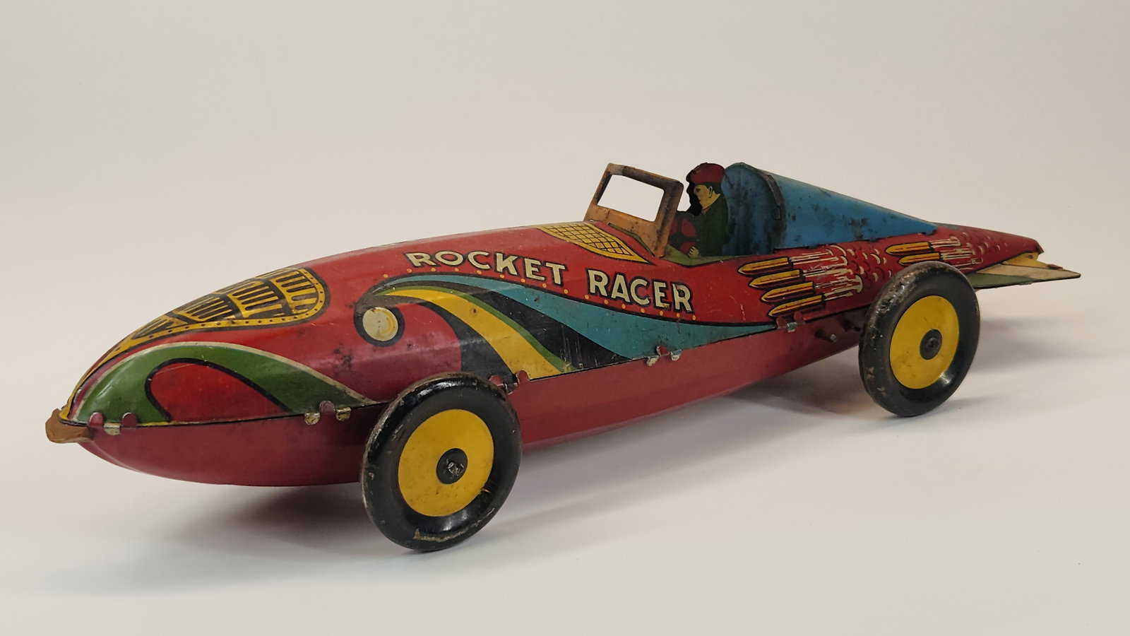 ANTIQUE MARX ROCKET RACER WIND UP CAR (1 of 4)