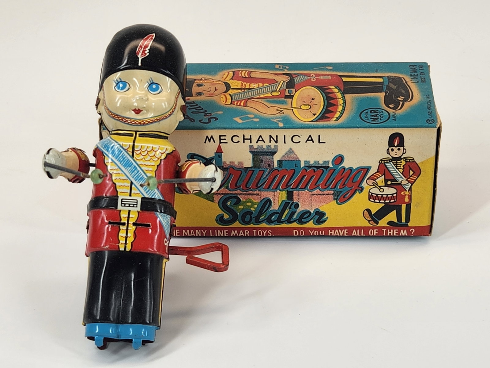 LINE MAR TIN WIND UP DRUMMING SOLDIER W/ BOX (1 of 4)