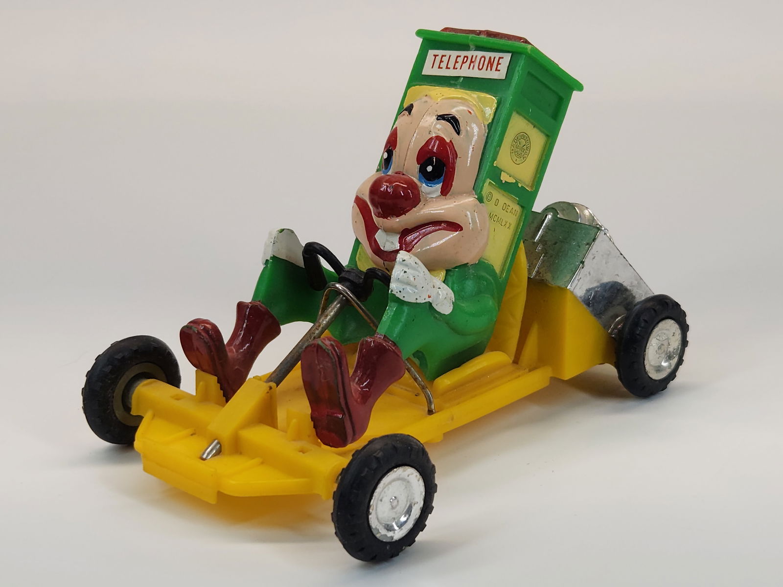 MARX PLASTIC FRICTION MARXIE TELEPHONE KART: REMAINS IN GOOD CONDITION. FRICTION MOTOR DOES NOT WORK.