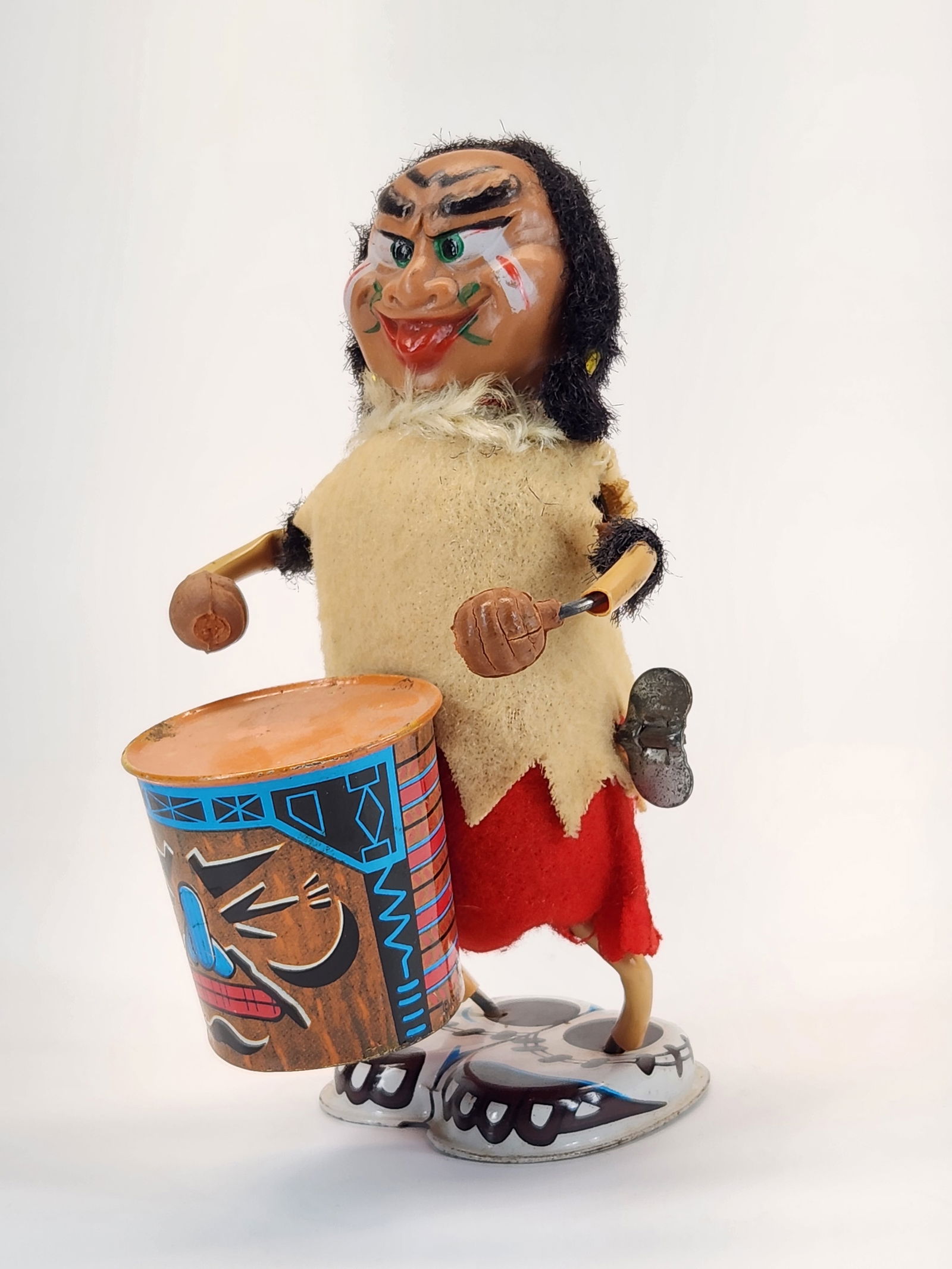 MARX TIN WIND UP NUTTY MAD INDIAN DRUMMER 6" (1 of 4)