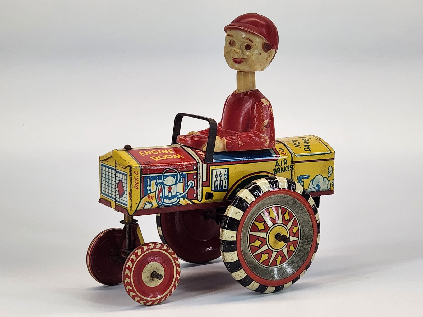 MARX TIN WIND UP CRAZY CAR W/ BOY DRIVER (1 of 4)