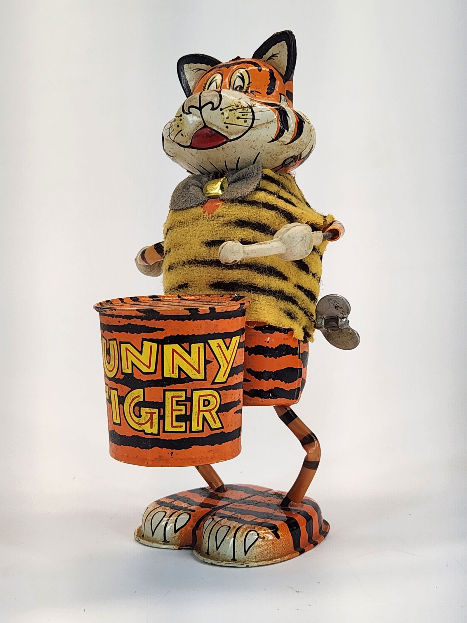 MARX TIN WIND UP FUNNY TIGER DRUMMER (1 of 4)