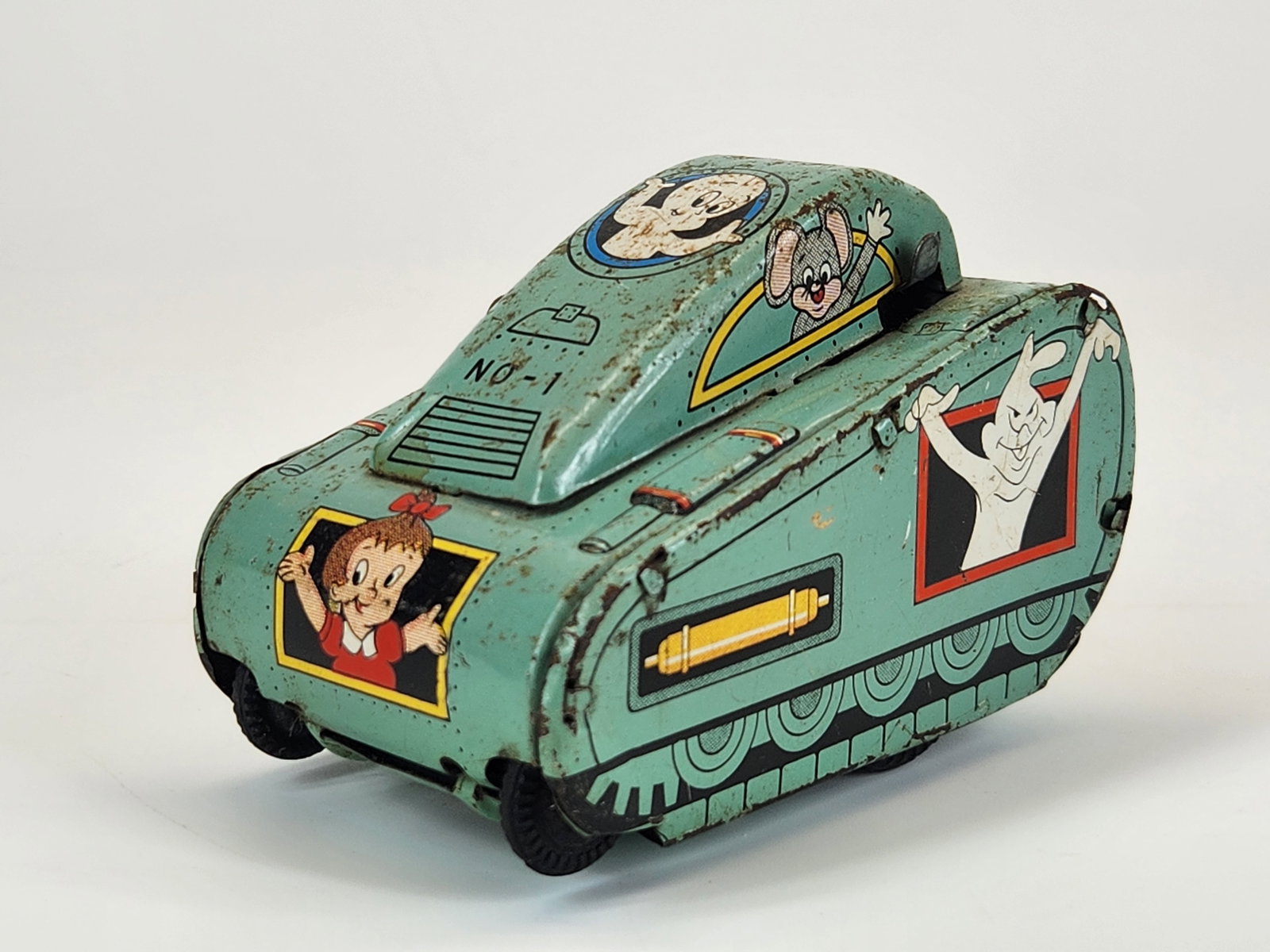 LINE MAR TIN WIND UP CASPER THE GHOST ROLL OVER TANK (1 of 4)