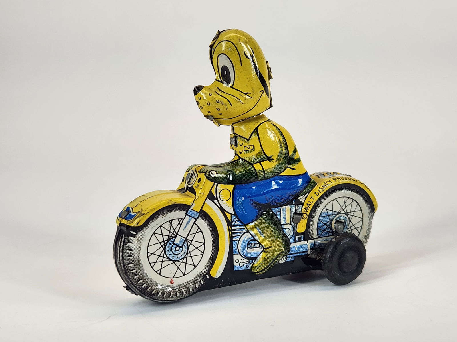 LINEMAR TIN FRICTION WALT DISNEY PLUTO MOTORCYCLE (1 of 4)