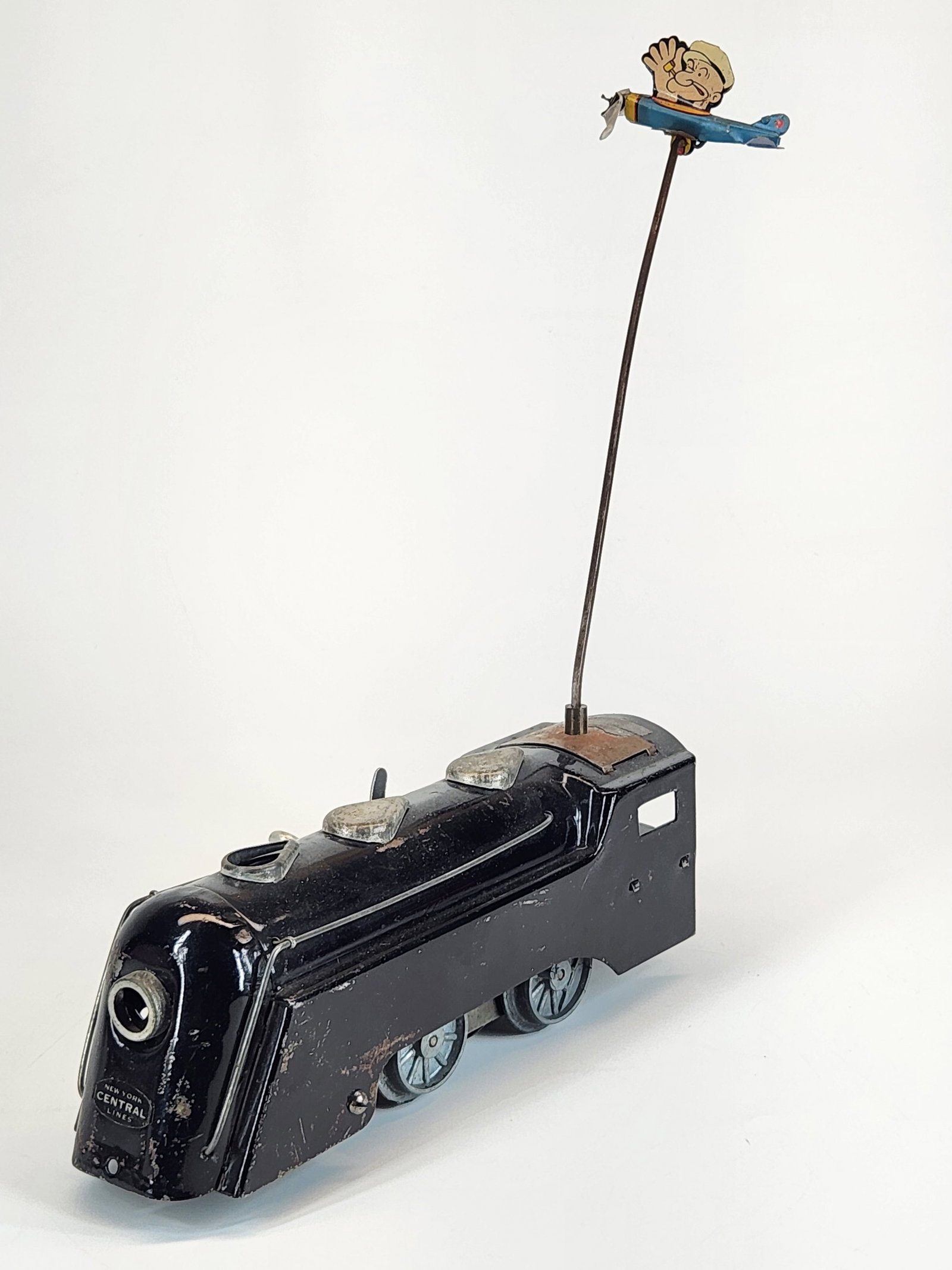 MARX O GAUGE WIND UP STEAM TRAIN W/ POPEYE AIRPLANE (1 of 5)