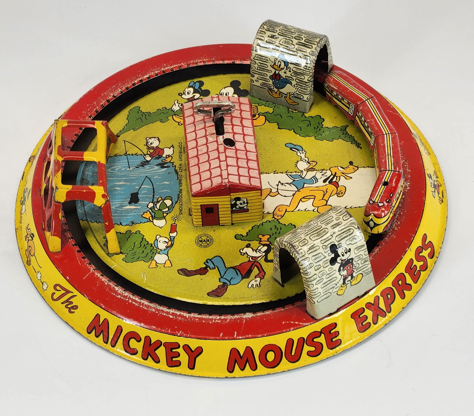 MARX TIN WIND UP MICKEY MOUSE EXPRESS SET (1 of 4)