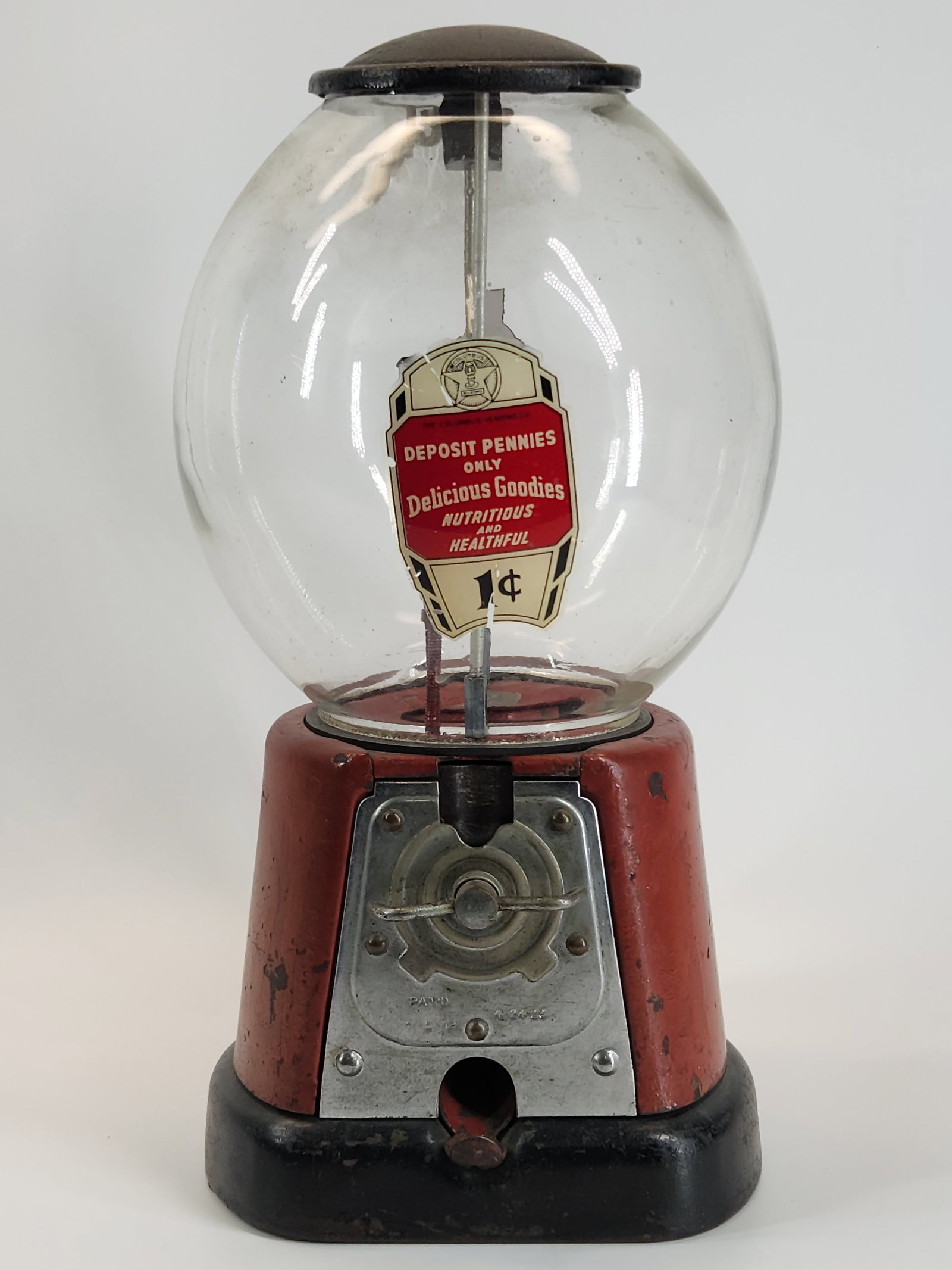 COLUMBUS VENDING CO 1 CENT GUMBALL MACHINE (1 of 3)