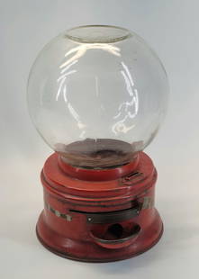 FORD 1 CENT VENDING MACHINE: REMAINS IN GOOD ORIGINAL CONDITION. GLOBE REPLACED W/ CONTEMPORARY LOCK & KEY. STANDS APPROXIMATELY 10" TALL