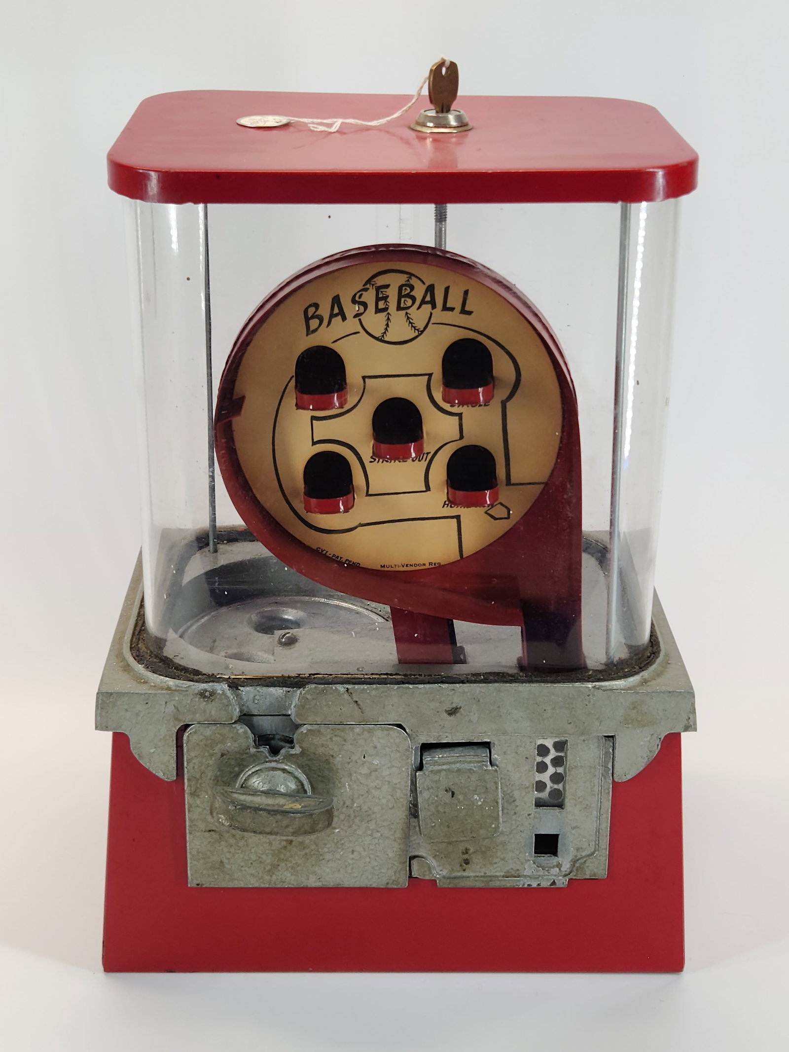 COIN OP BASEBALL GUMBALL DISPENSING MACHINE (1 of 3)