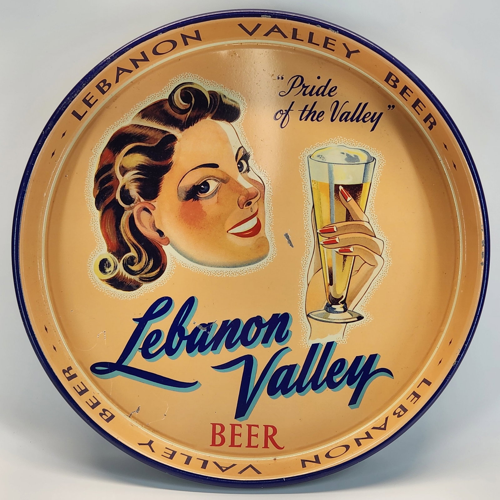 LEBANON VALLEY BEER ADVERTISING TRAY (1 of 3)
