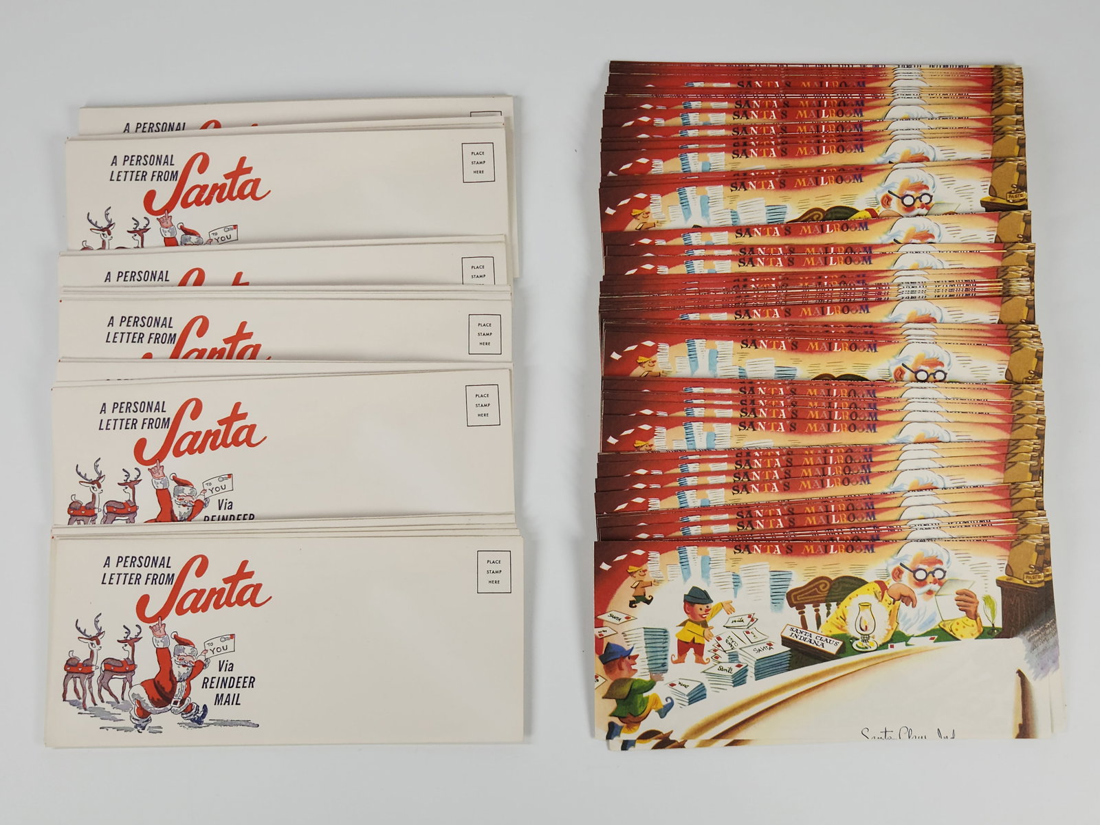 LARGE ASSORTMENT OF ESSO SANTA CLAUS LETTERS: ALL REMAIN IN EXCELLENT UNUSED CONDITION WITH MAILING ENVELOPE